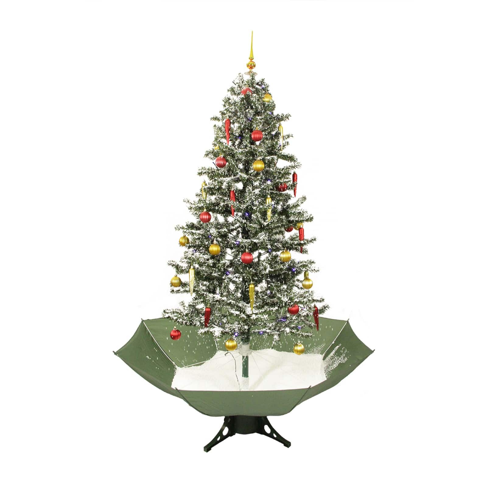 6ft Pre-Lit Musical Snowing Decorated Artificial Christmas Tree, Blue LED Lights
