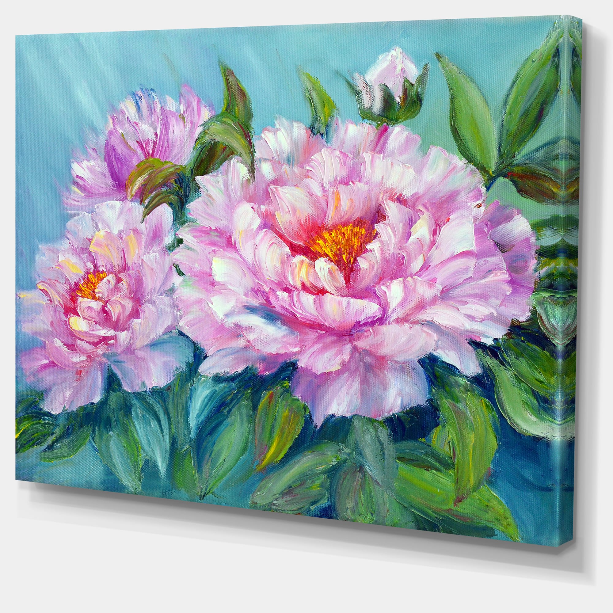 Designart - Pink Peonies - Floral Art Canvas Print
