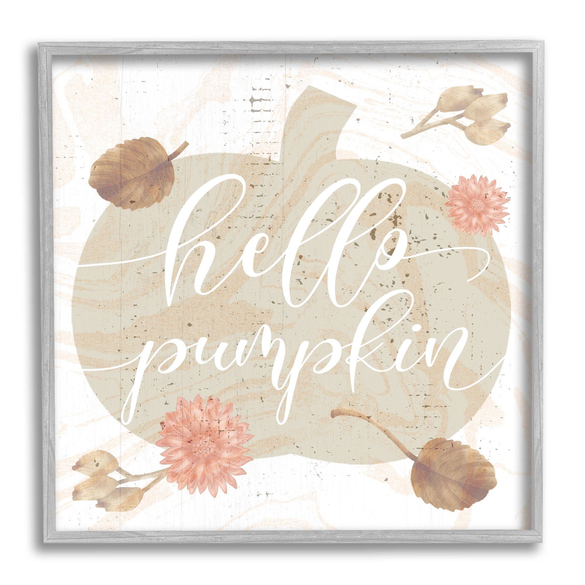 Stupell Industries Hello Pumpkin Autumn Harvest Framed Giclee Art