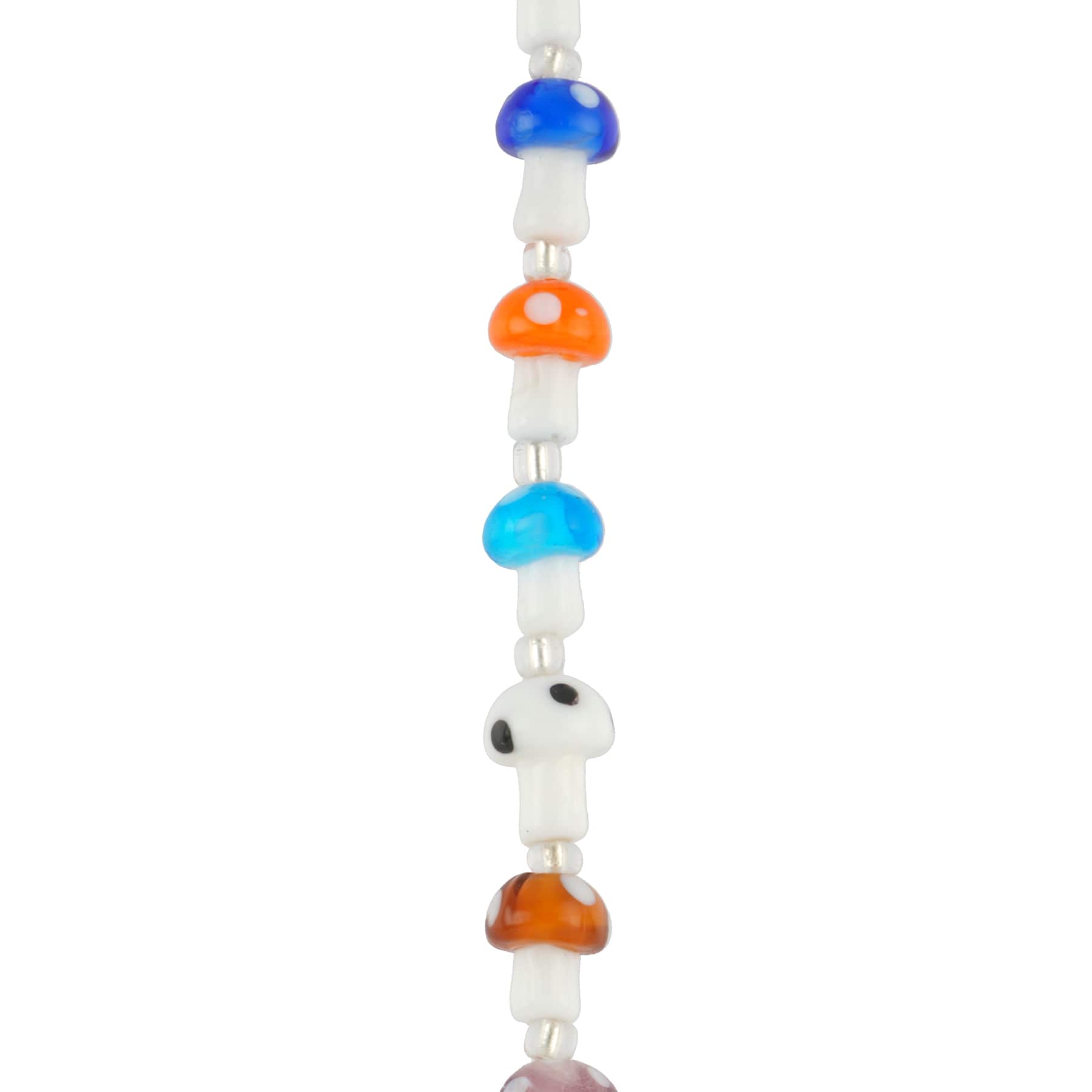 12 Packs: 11 ct. (132 total) Multicolor Mushroom Lampwork Glass Bead Mix by Bead Landing™