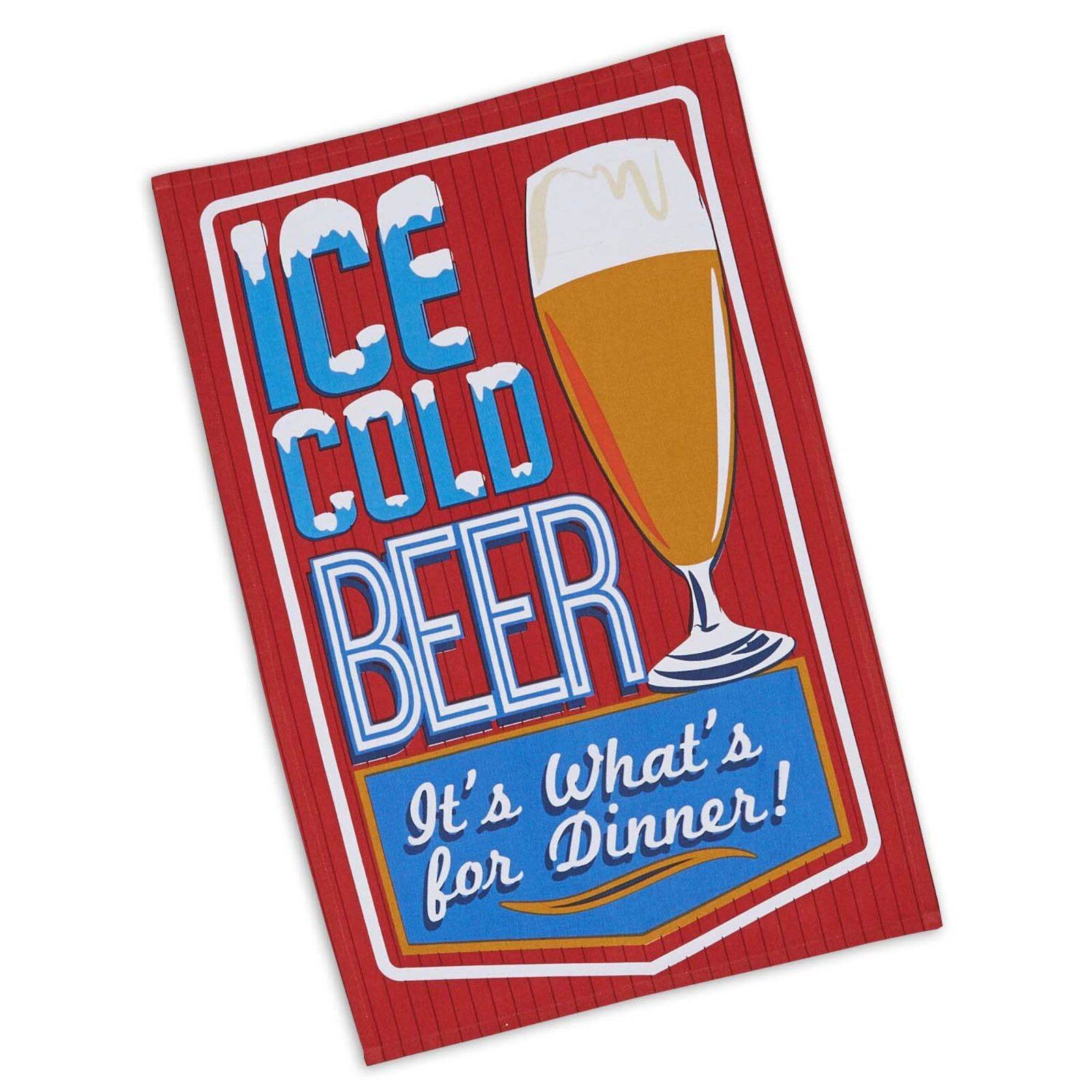 DII® Retro Beer Print Dishtowel Set