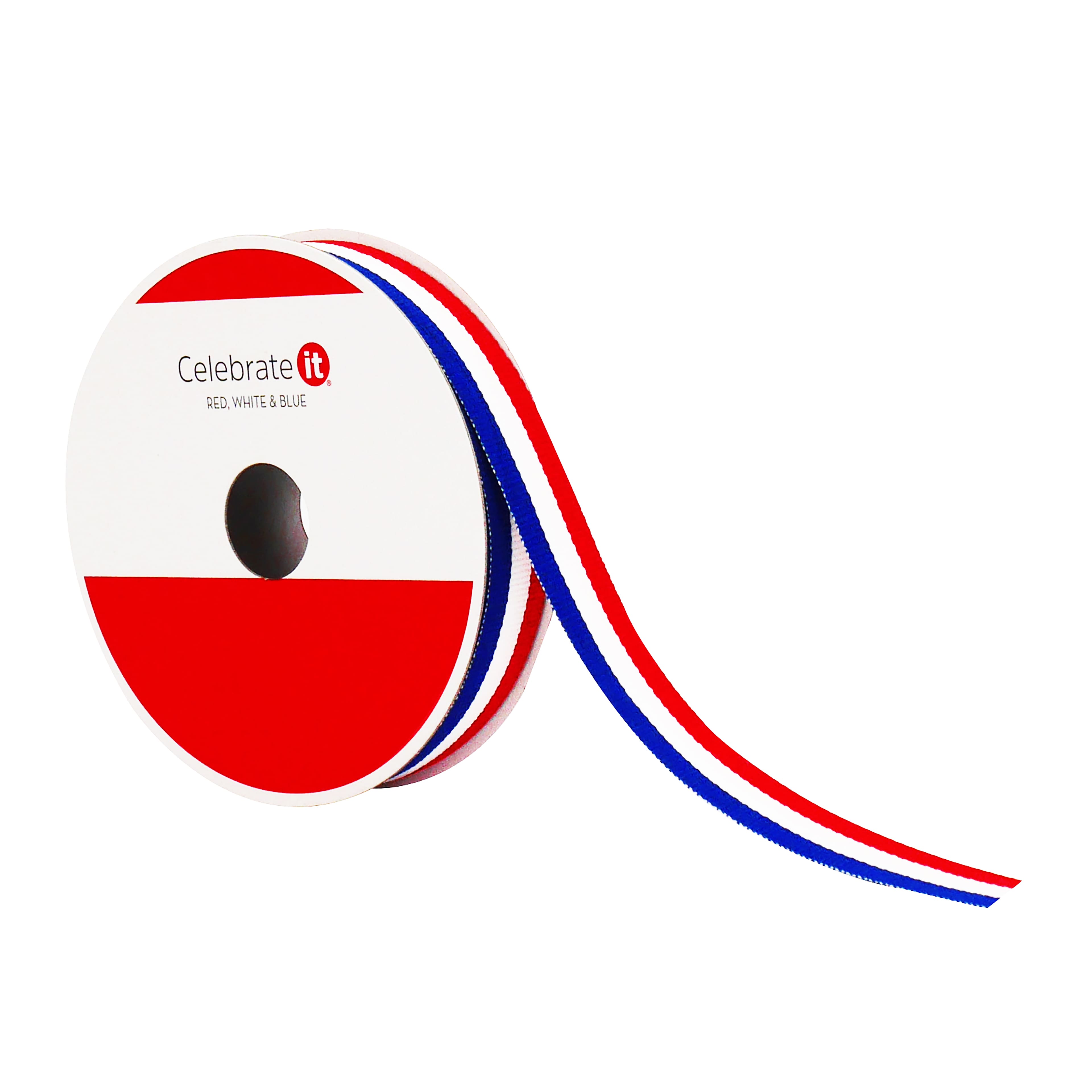 5/8" x 5yd. Red, White & Blue Stripes Grosgrain Ribbon by Celebrate It®