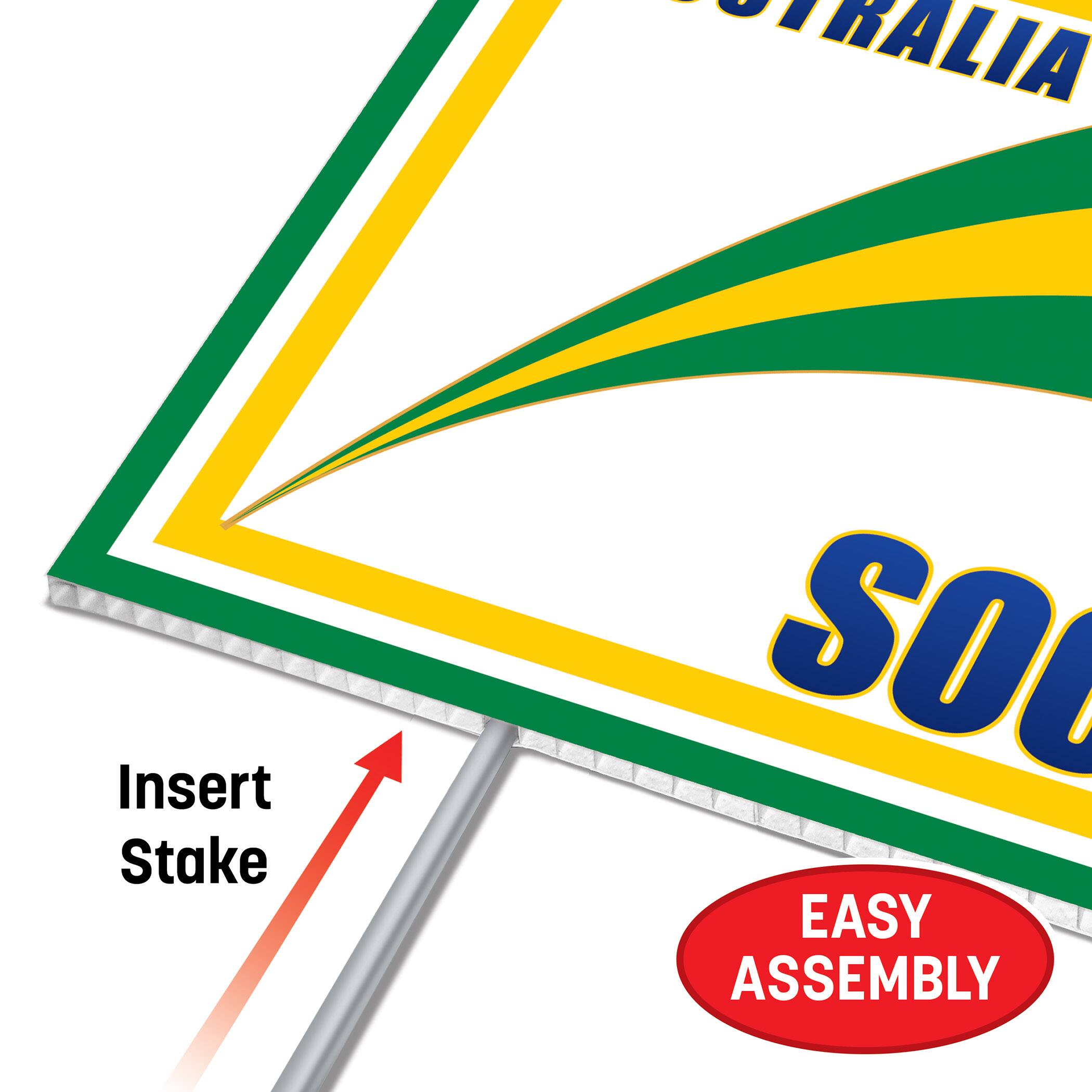11.5" x 15.5" Australia Soccer Plastic Yard Sign
