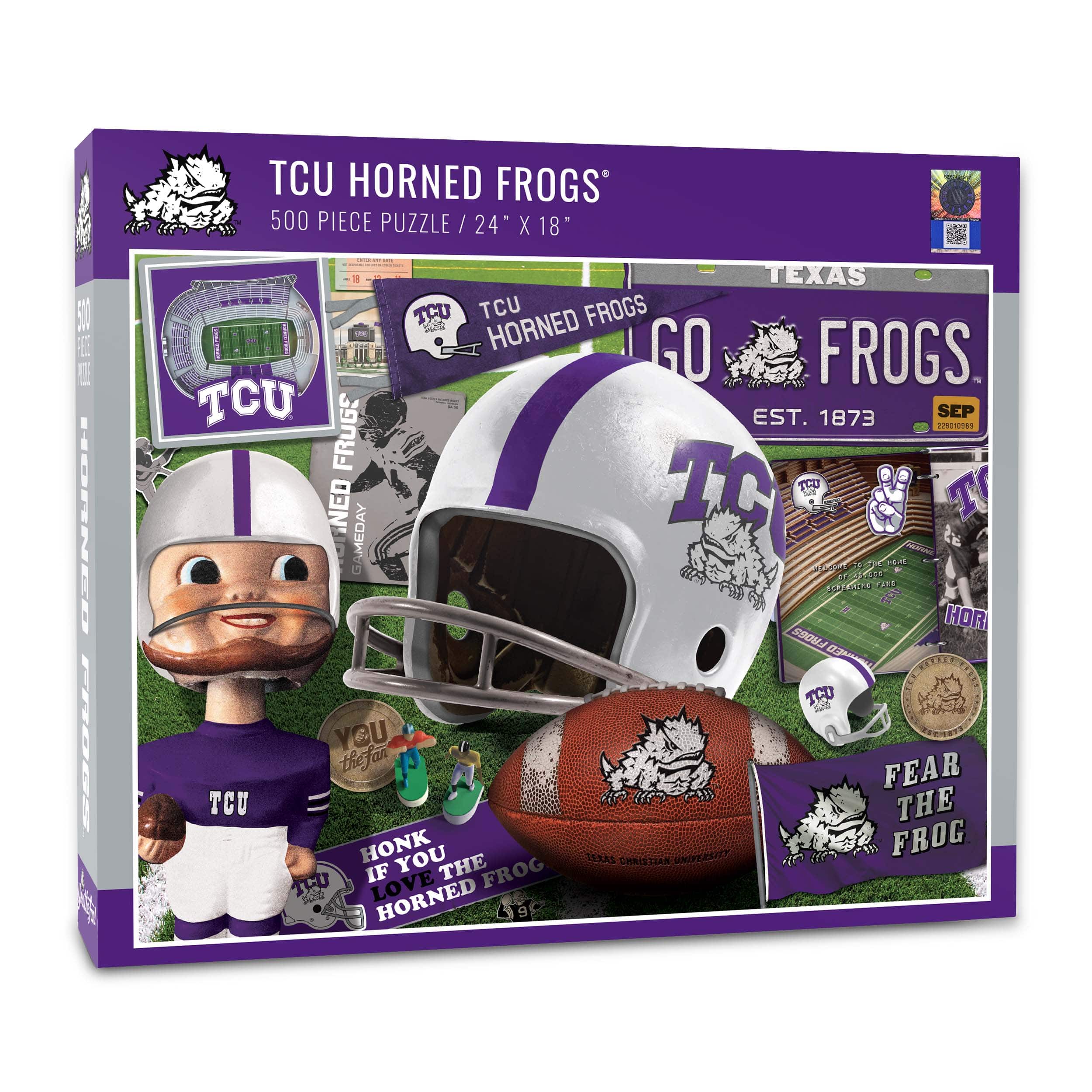 College Team Retro Series 500 Piece Puzzle By Youthefan in Tcu Horned Frogs | 18" x 24" | Michaels®