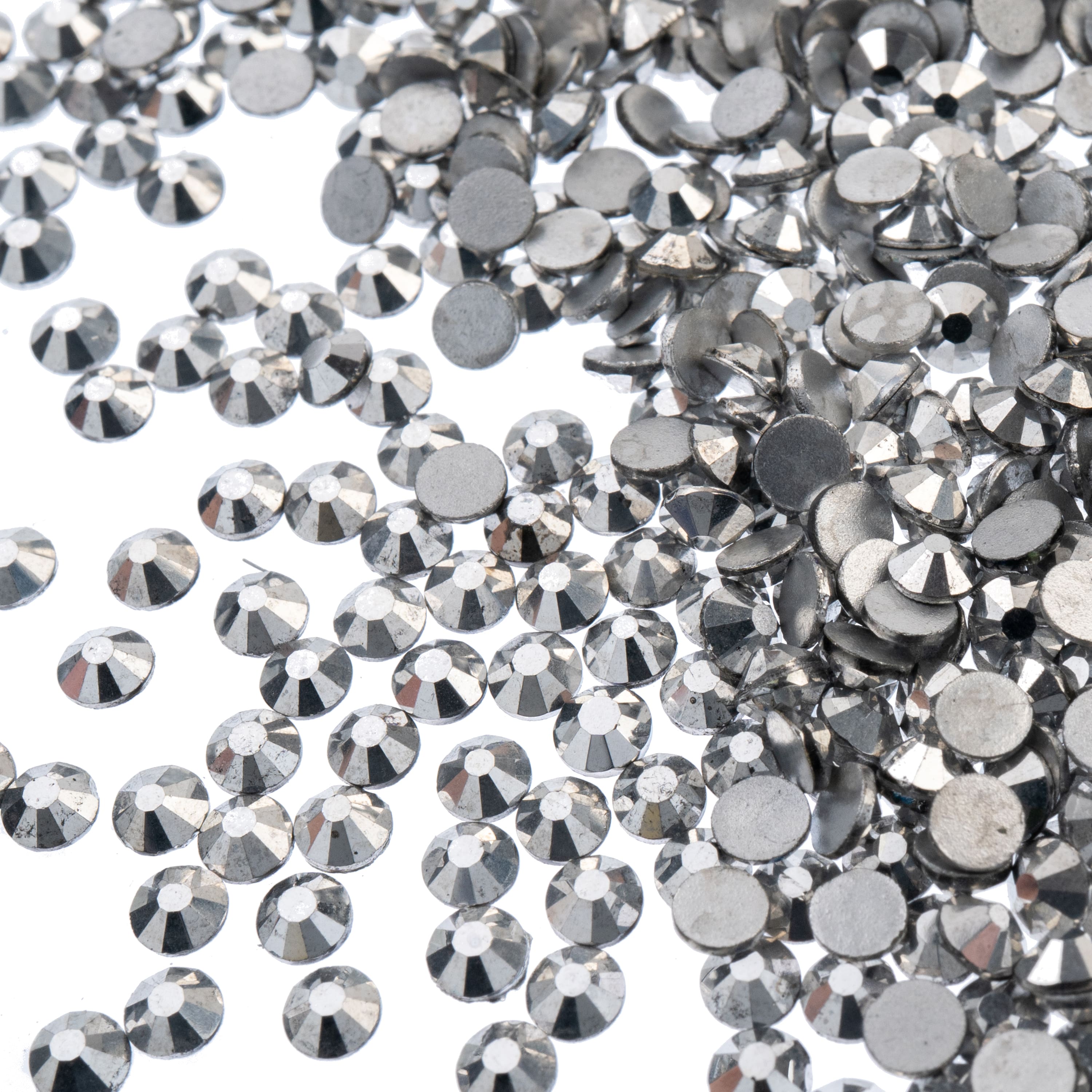 John Bead Crystal Lane SS12 Metallic Glass Round Flatback Rhinestones