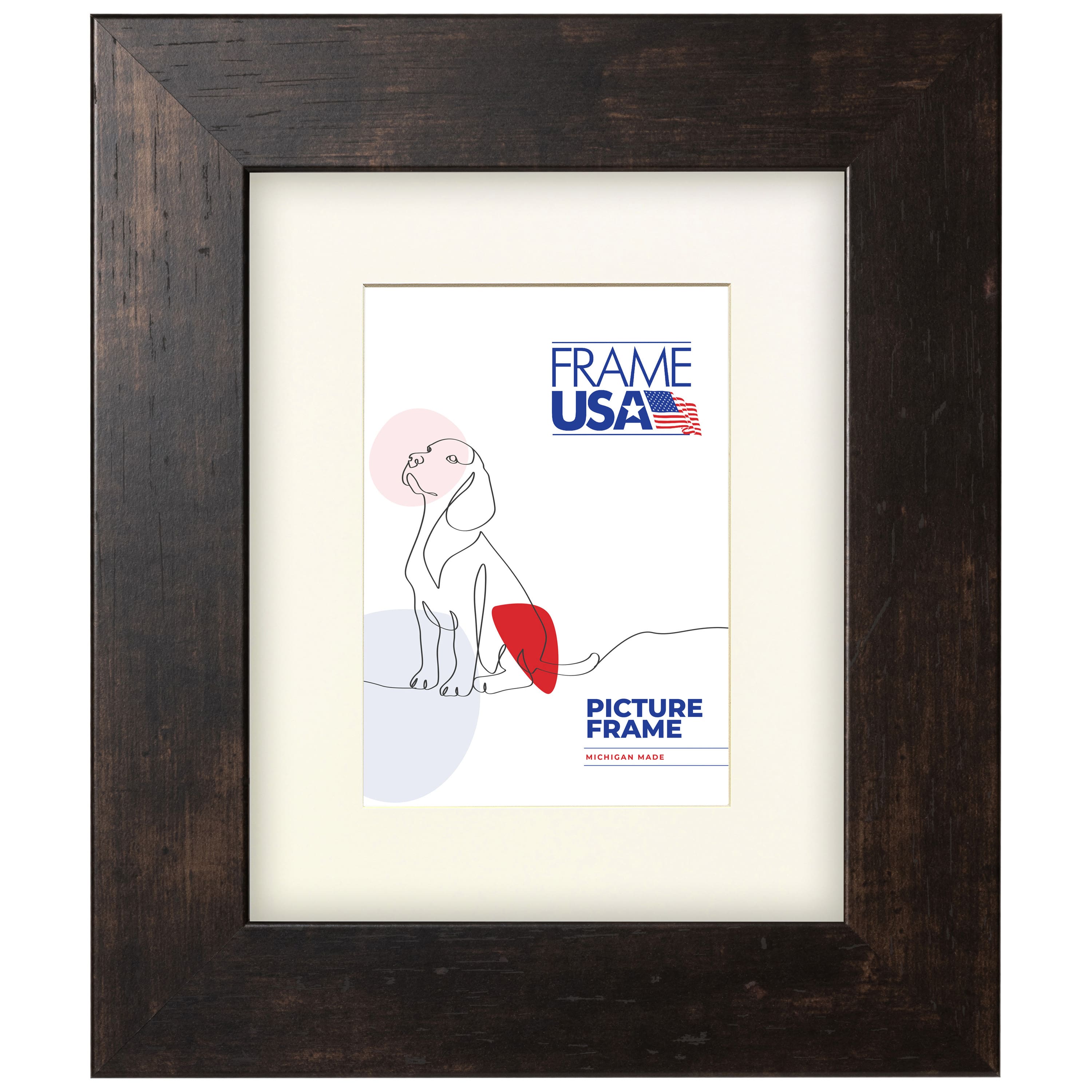 Frame USA Café Wide Espresso Single Image Picture Frame with Mat