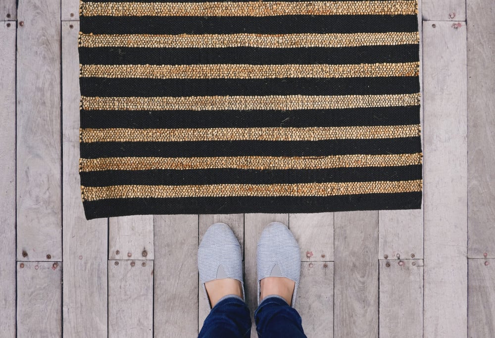 Hello Honey® Black and Natural Jute Cotton Area Rug