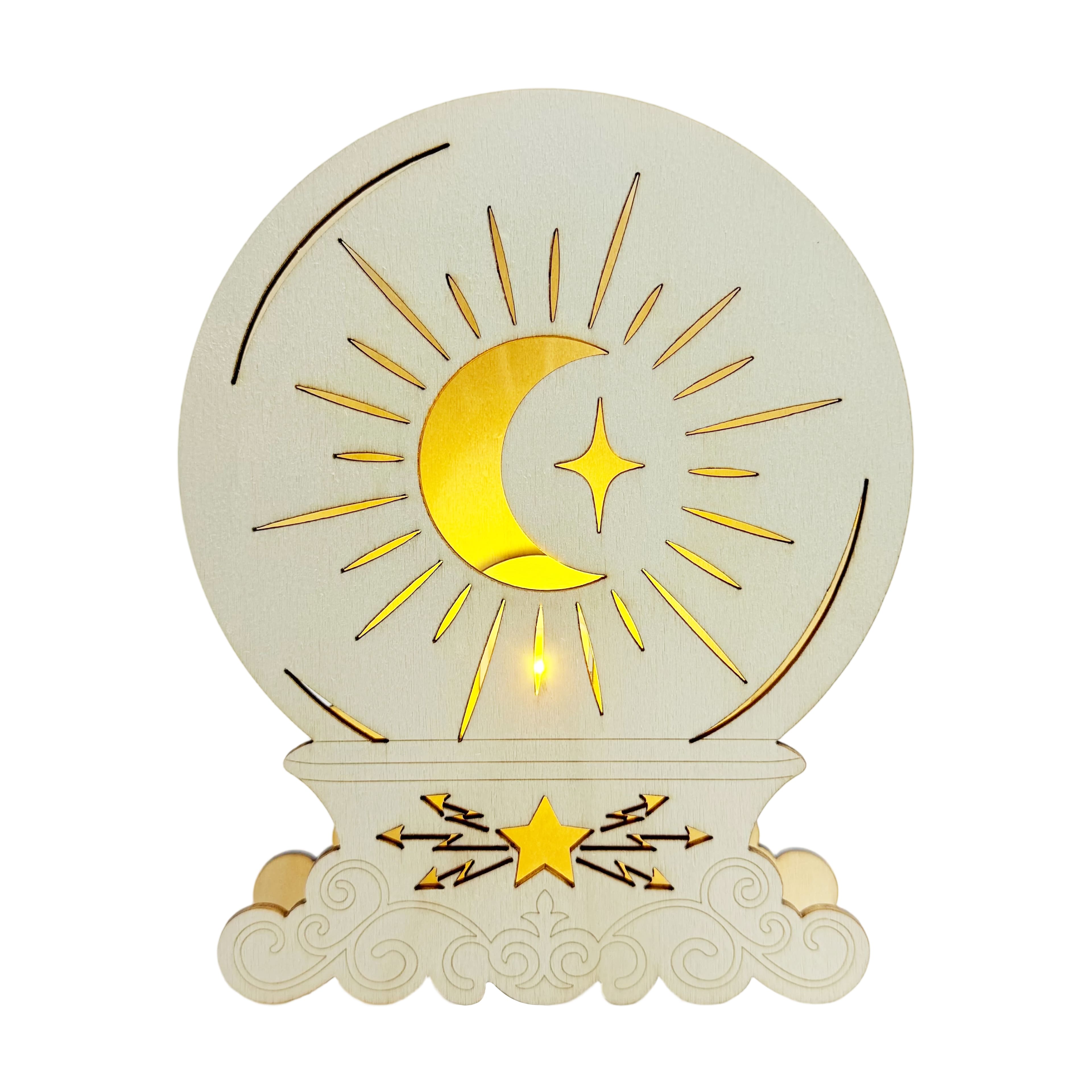 7" Celestial Crystal Ball DIY LED Wood Décor by Make Market®