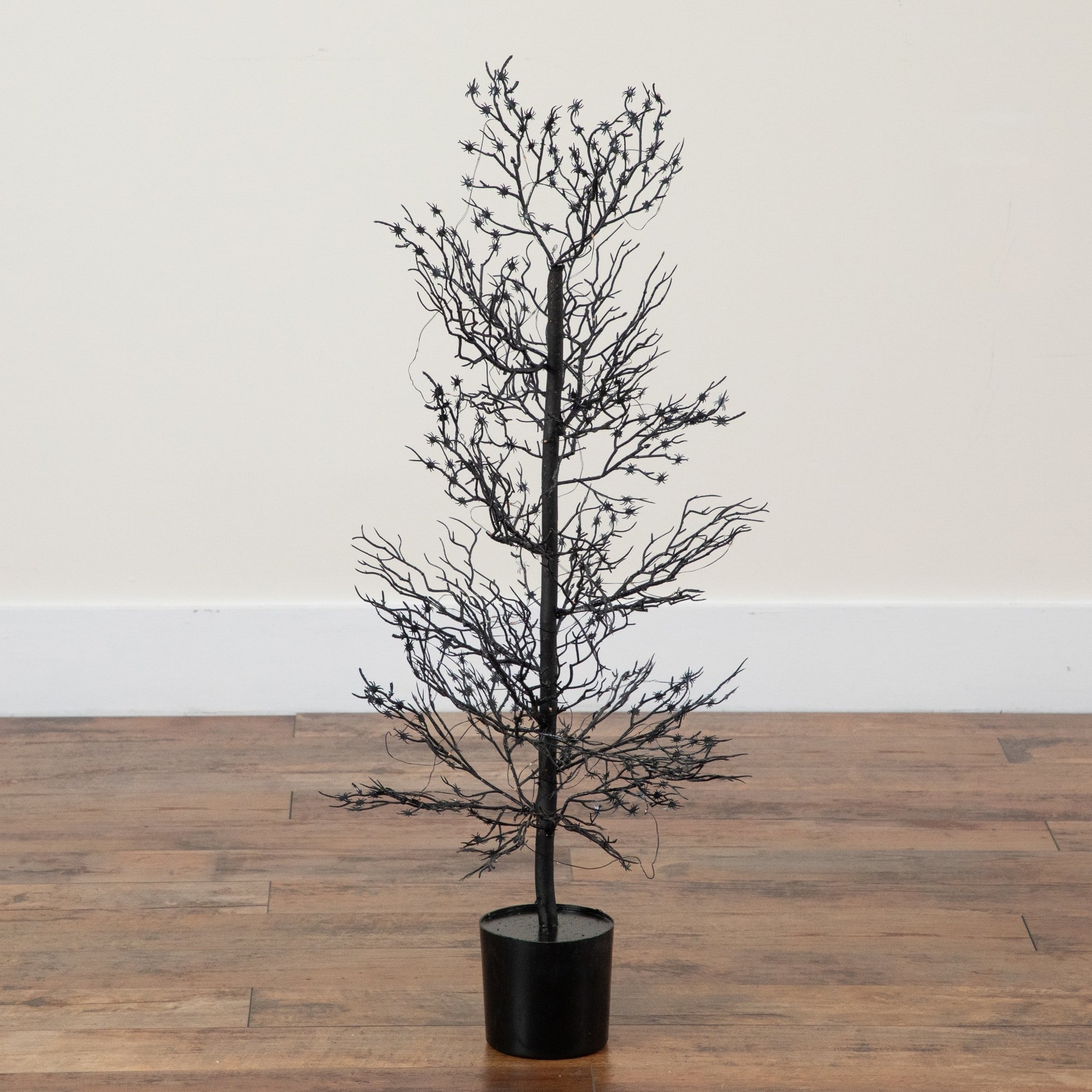 3ft. Pre-Lit Artificial Halloween Spider Twig Tree with 80 Orange & Purple LED Lights