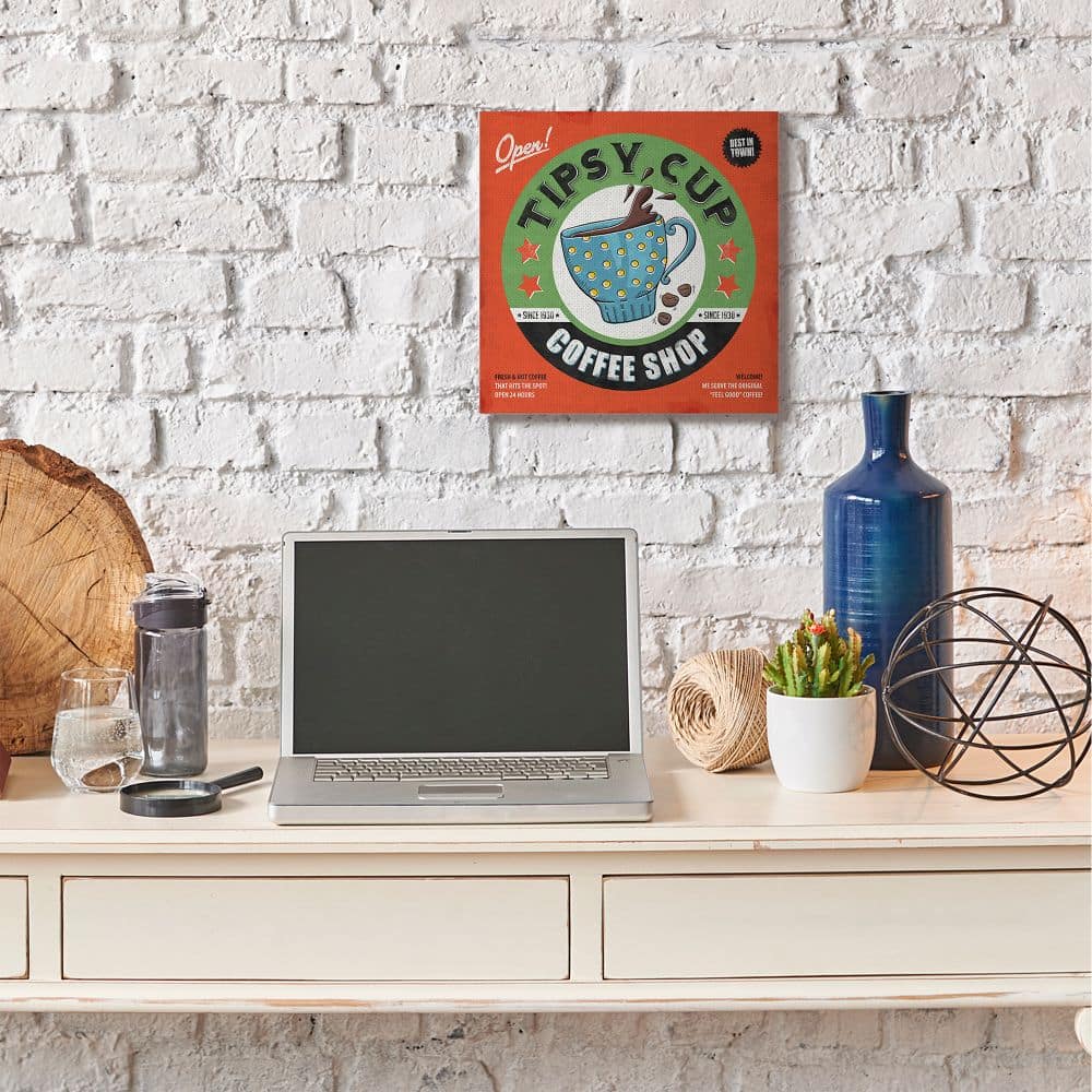 Stupell Industries Retro Coffee Shop Canvas Wall Art