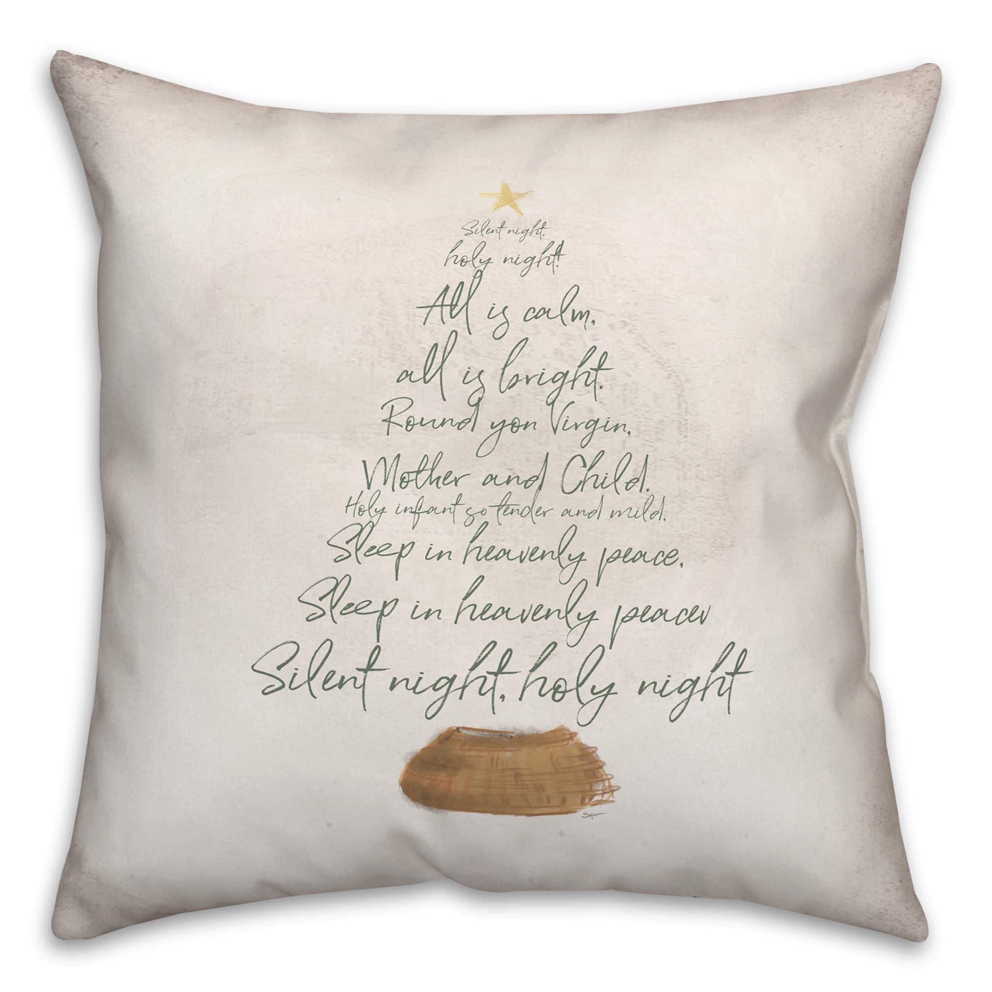 Silent Night Tree 18" x 18" Indoor/Outdoor Pillow