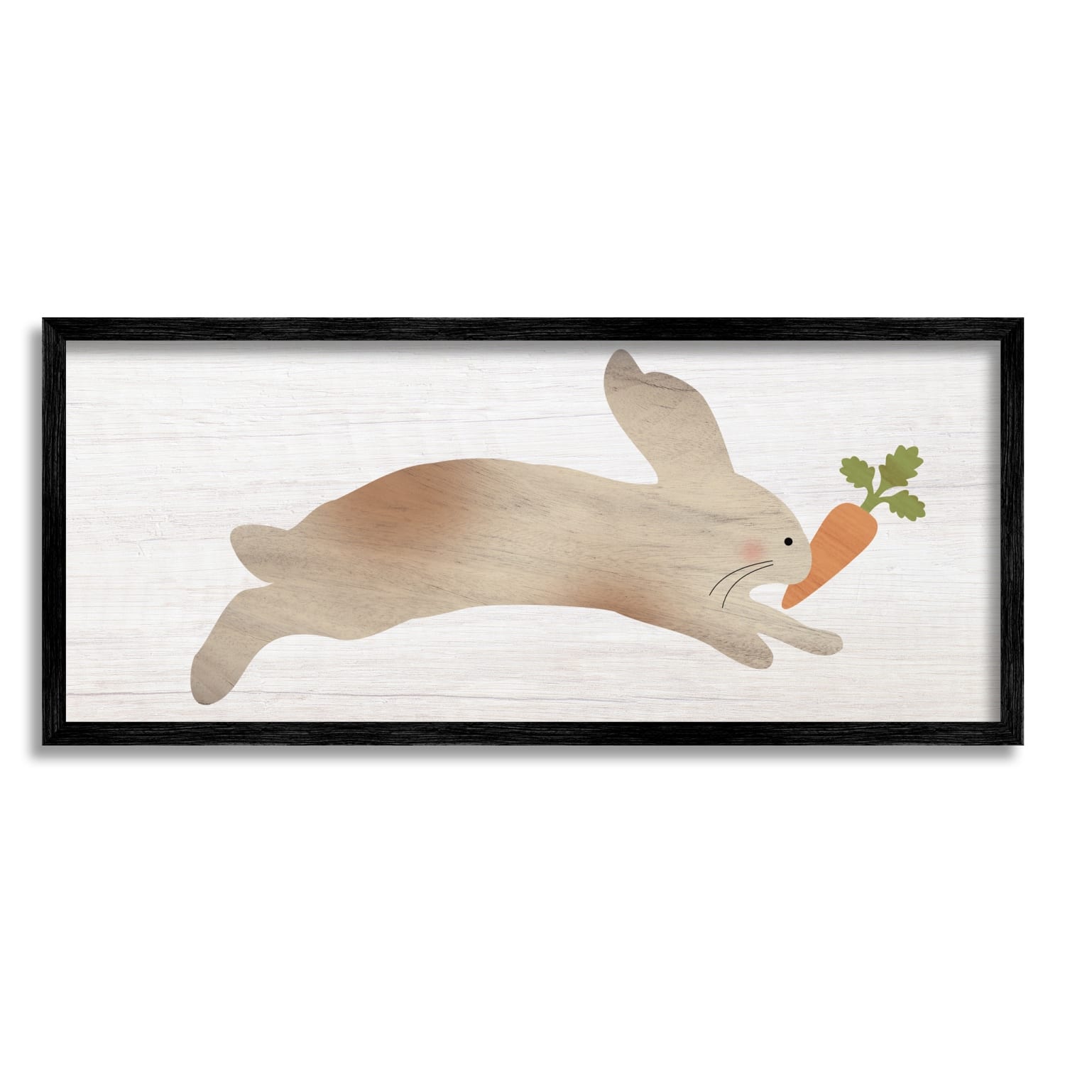 Stupell Industries Rabbit & Carrot Grain Pattern Framed Giclee Art