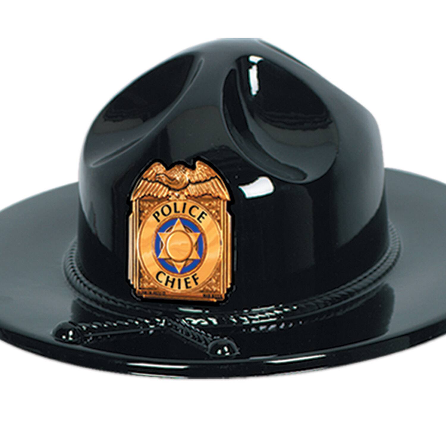 Beistle Black Plastic Trooper Hats, 3ct.