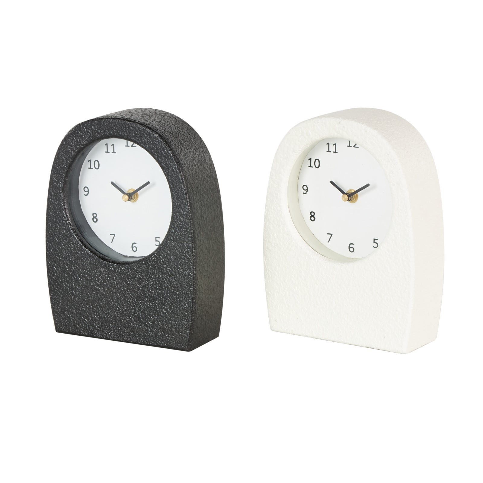 Black & White Wood Textured Decorative Clock Set