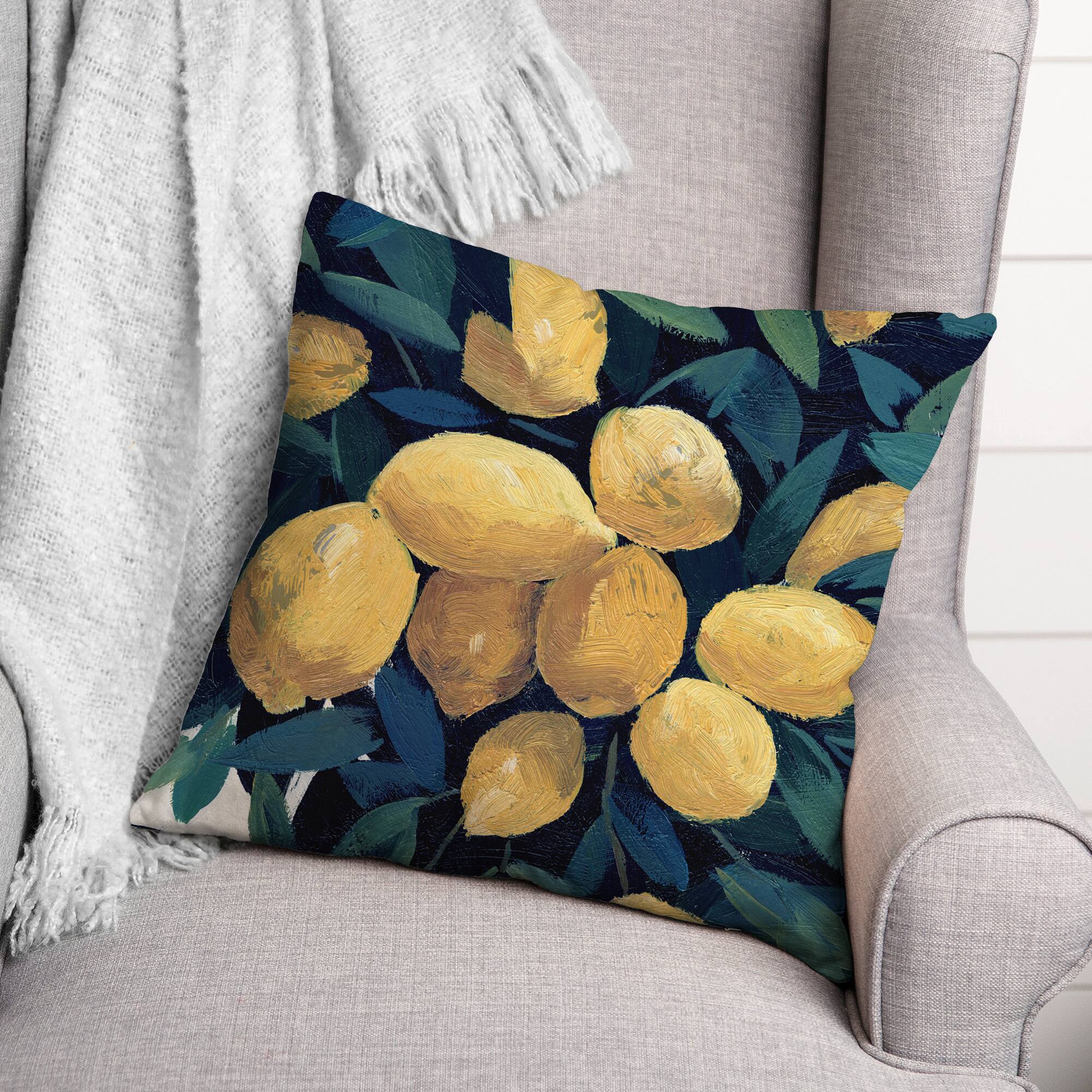 Lemon Tree Closeup Throw Pillow