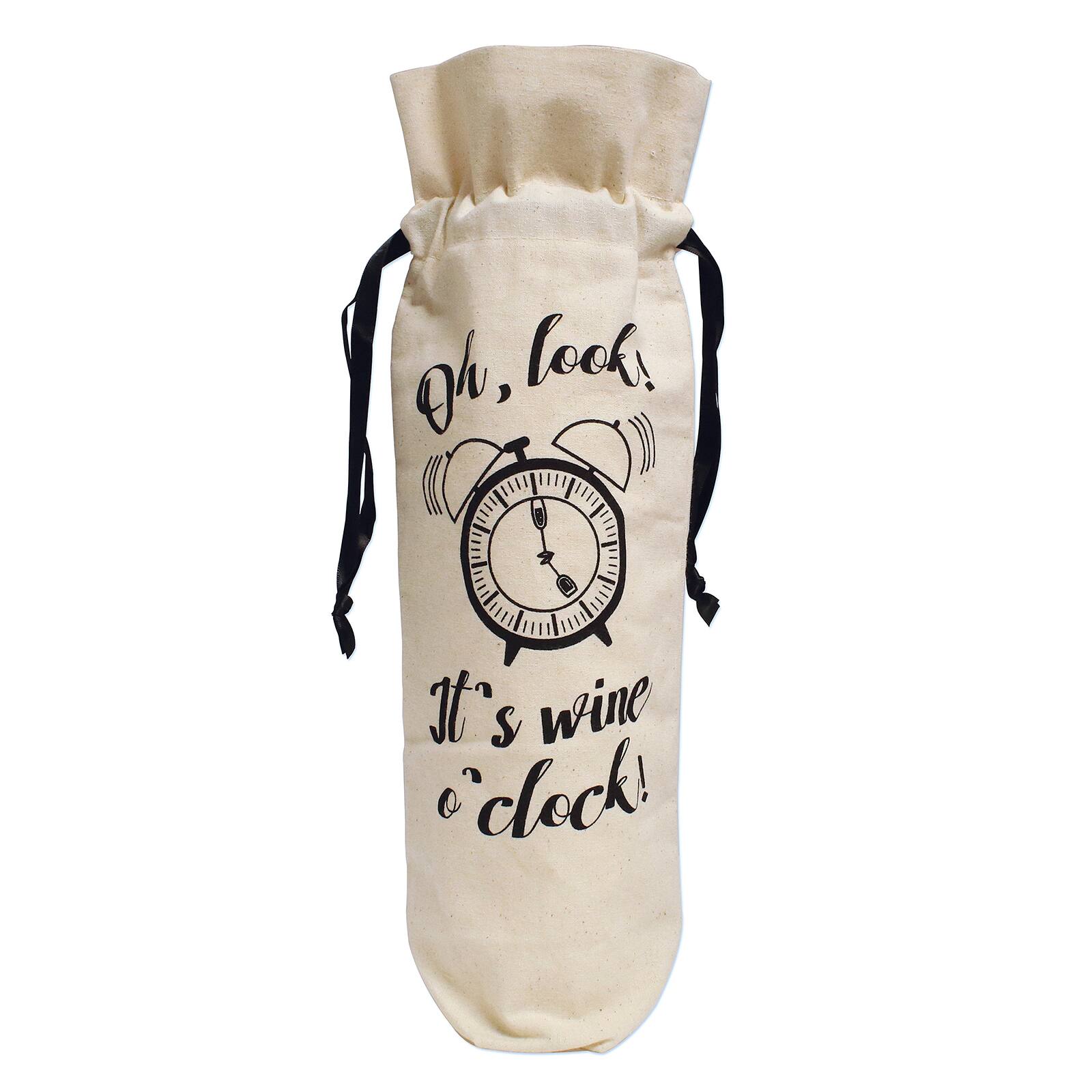 Personality Case™ Wine O'Clock Canvas Wine Bag