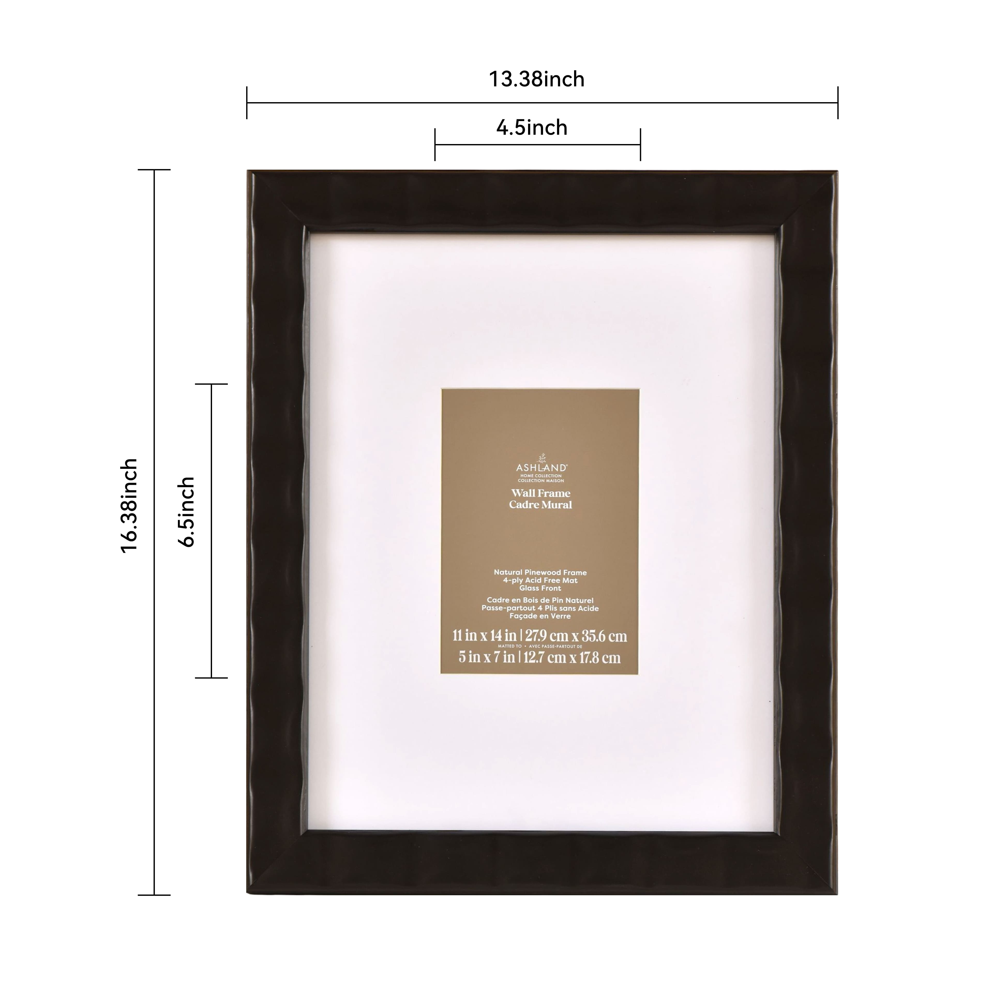 Home Black Ripple Matted Pinewood Wall Frame by Ashland®