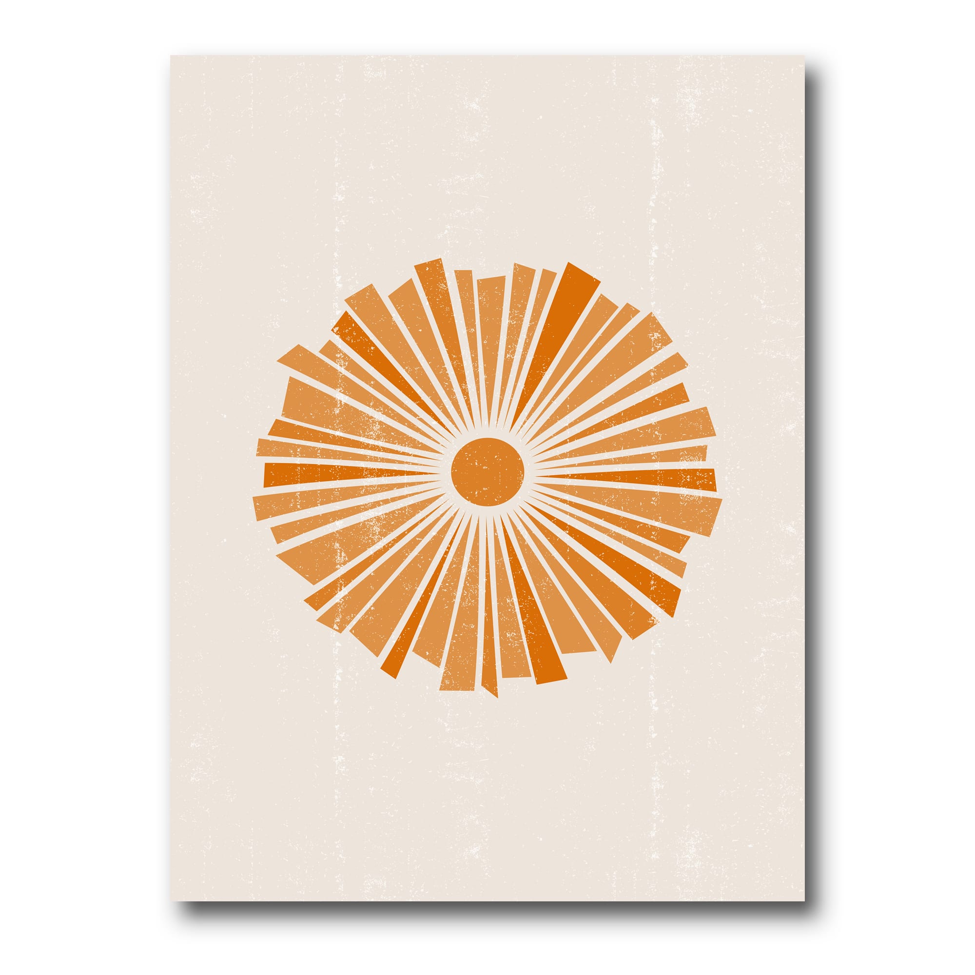 Designart - Minimal Orange Radiant Sun I - Modern Canvas Wall Art Print