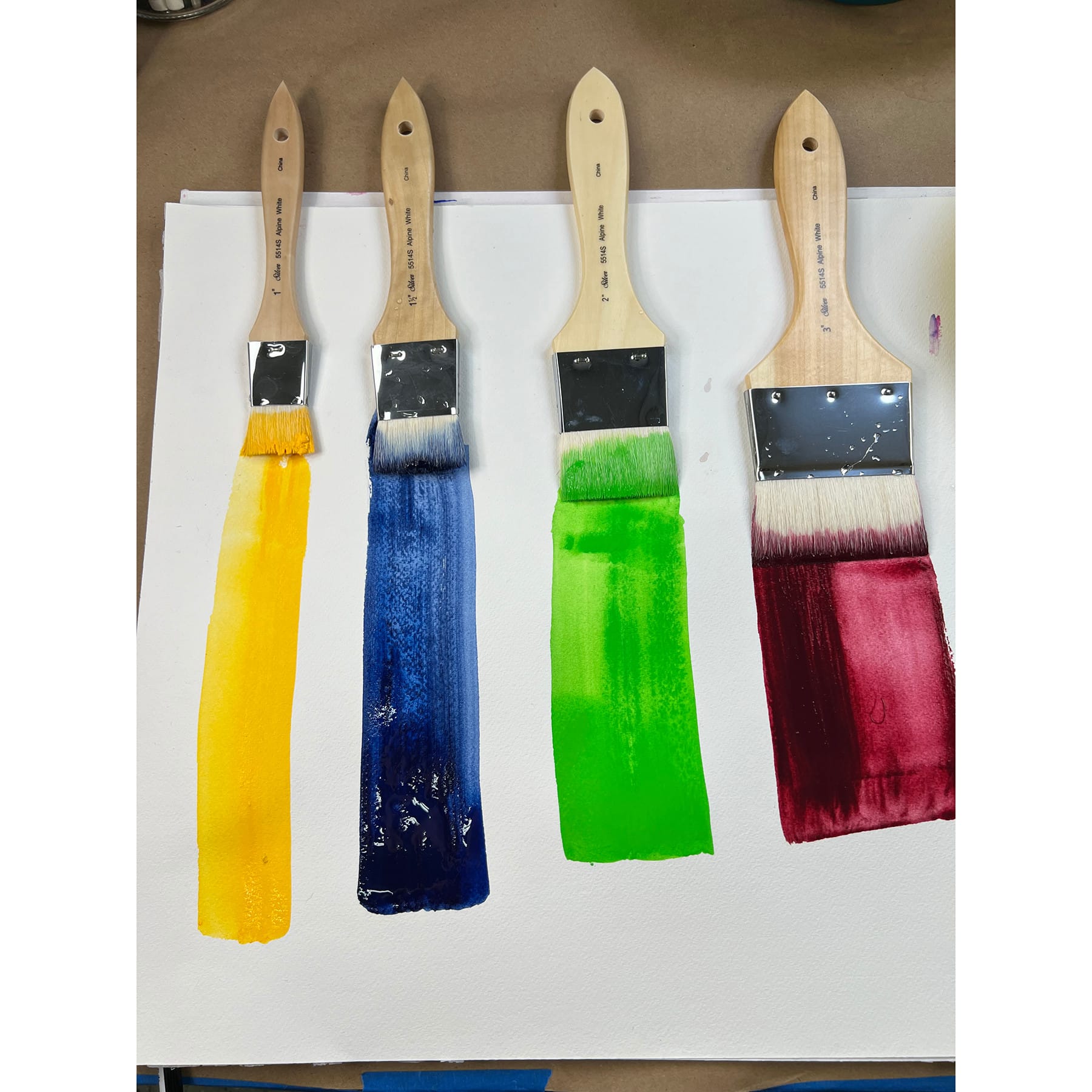 Silver Brush Limited Alpine White™ Wide Wash & Blend Background Brushes Set