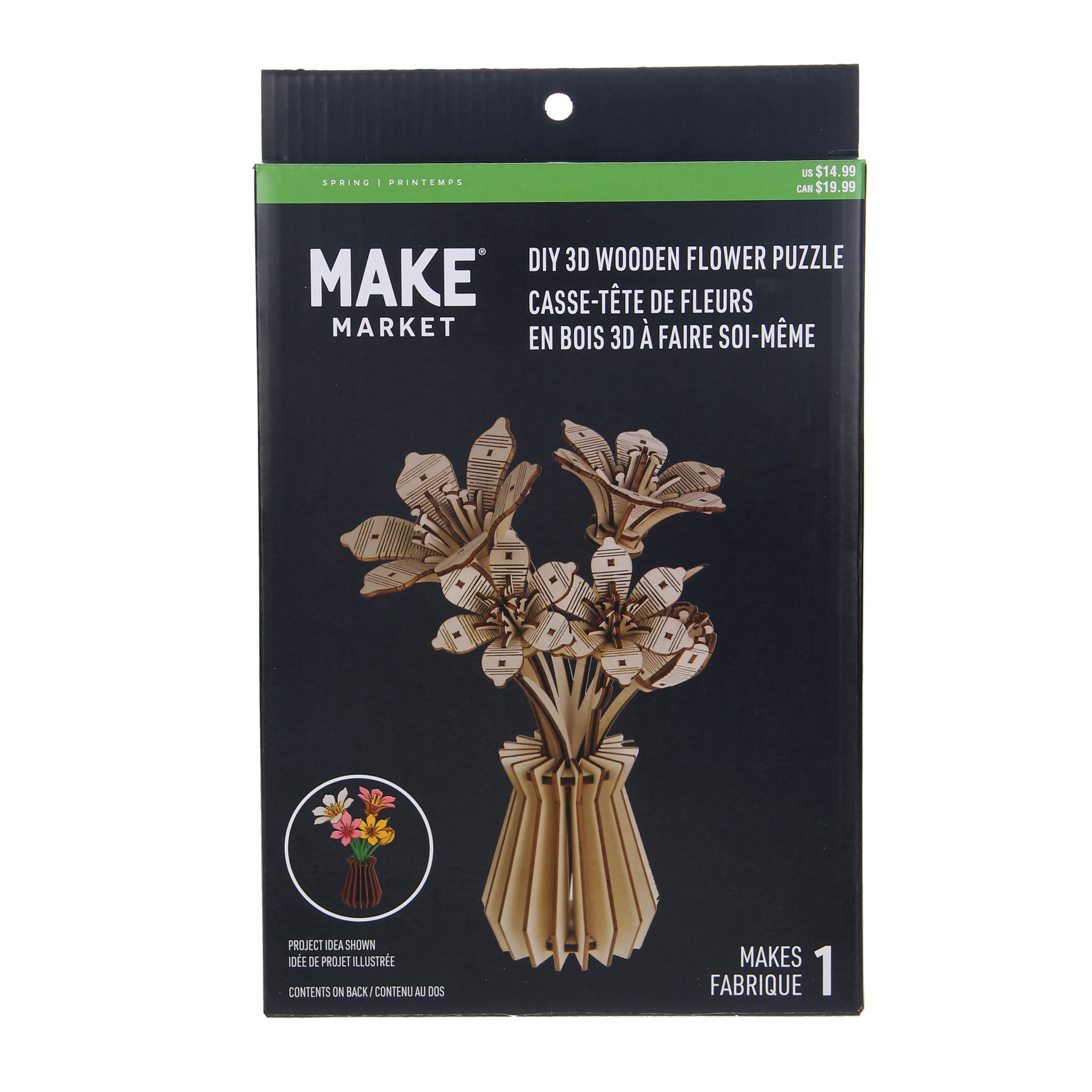 Lily DIY 3D Wooden Flower Puzzle by Make Market®