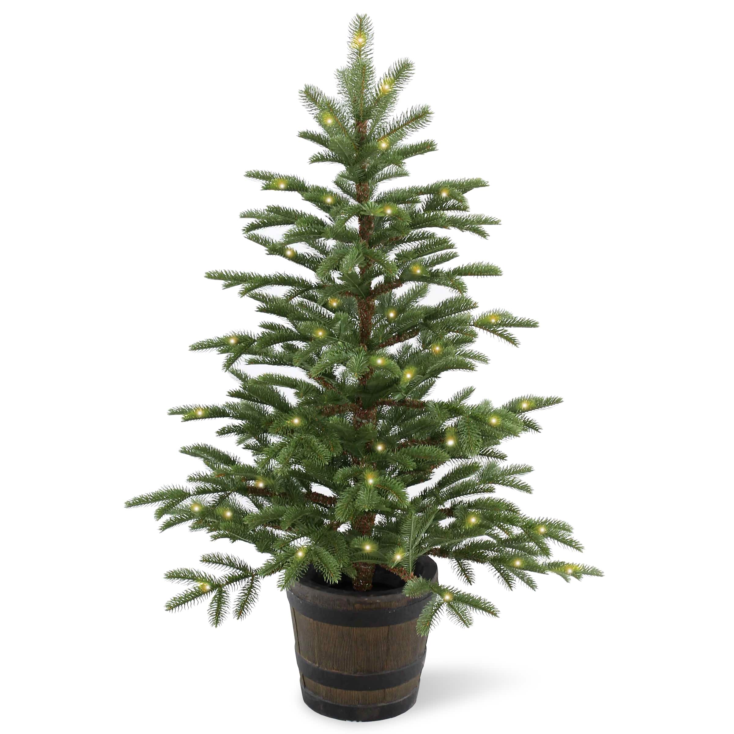 4 ft. Pre-Lit Feel Real® Norwegian Spruce Artificial Christmas Entrance Tree, Clear Lights