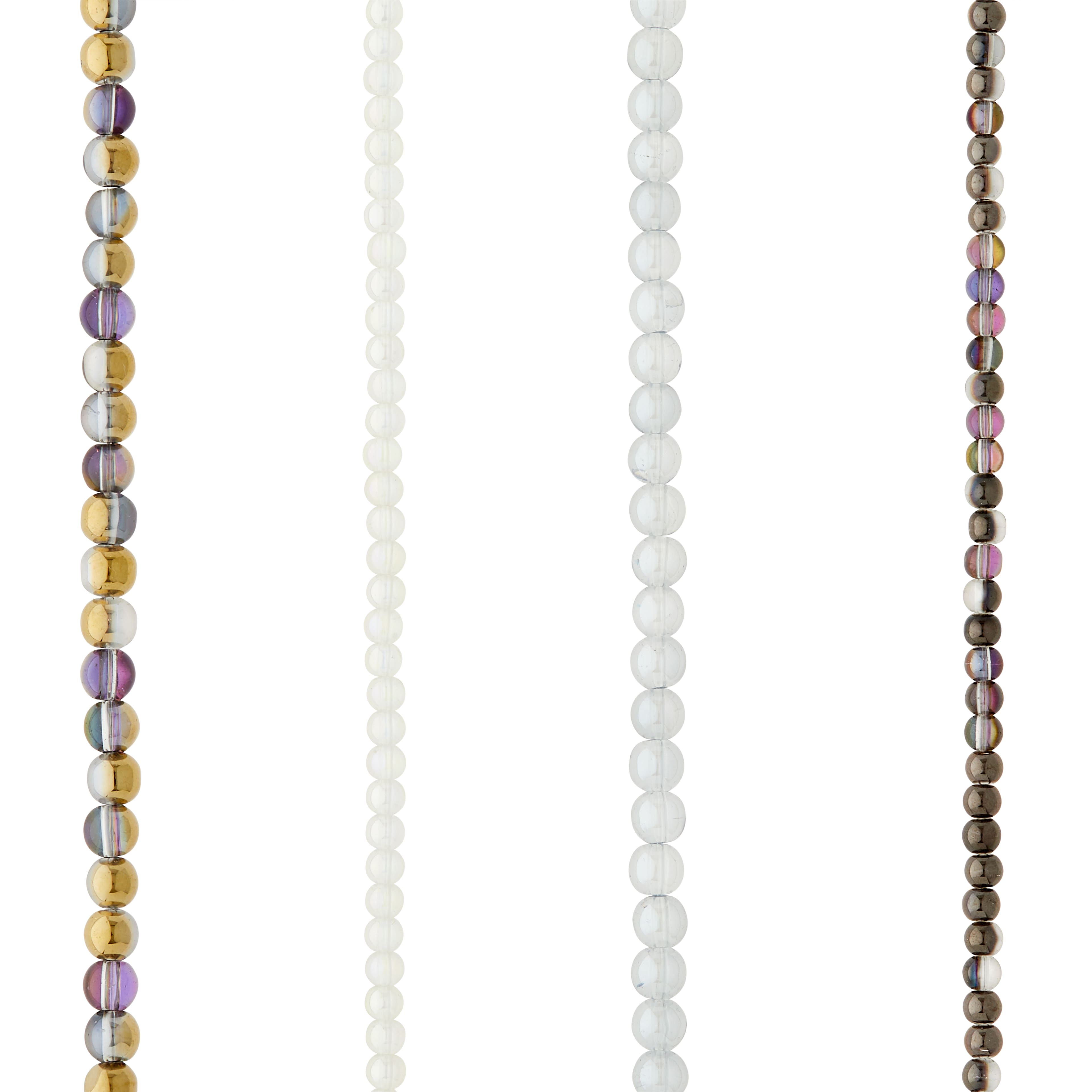 12 Pack: Multicolored Glass Round Beads by Bead Landing™