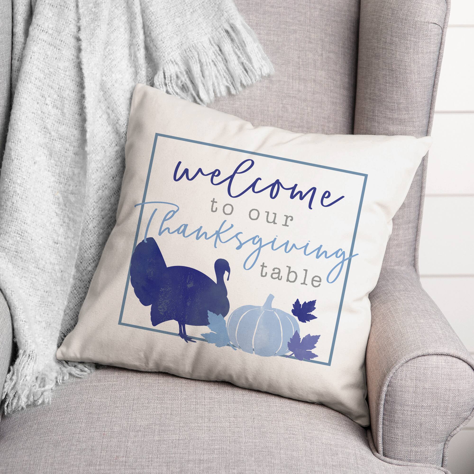 Thanksgiving Table Welcome Pillow