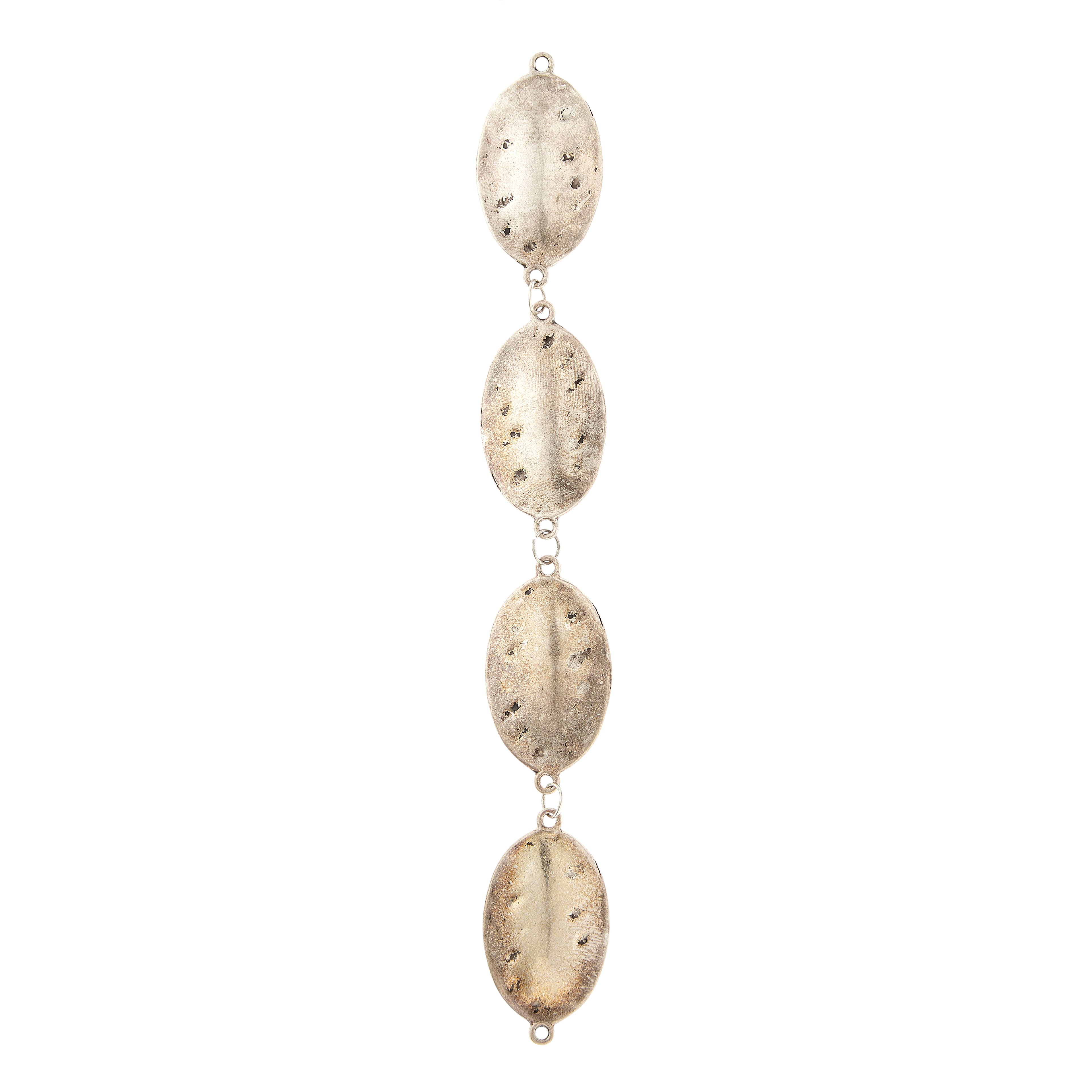 12 Pack:  Silver Plated Metal Oval Beads, 33mm by Bead Landing™