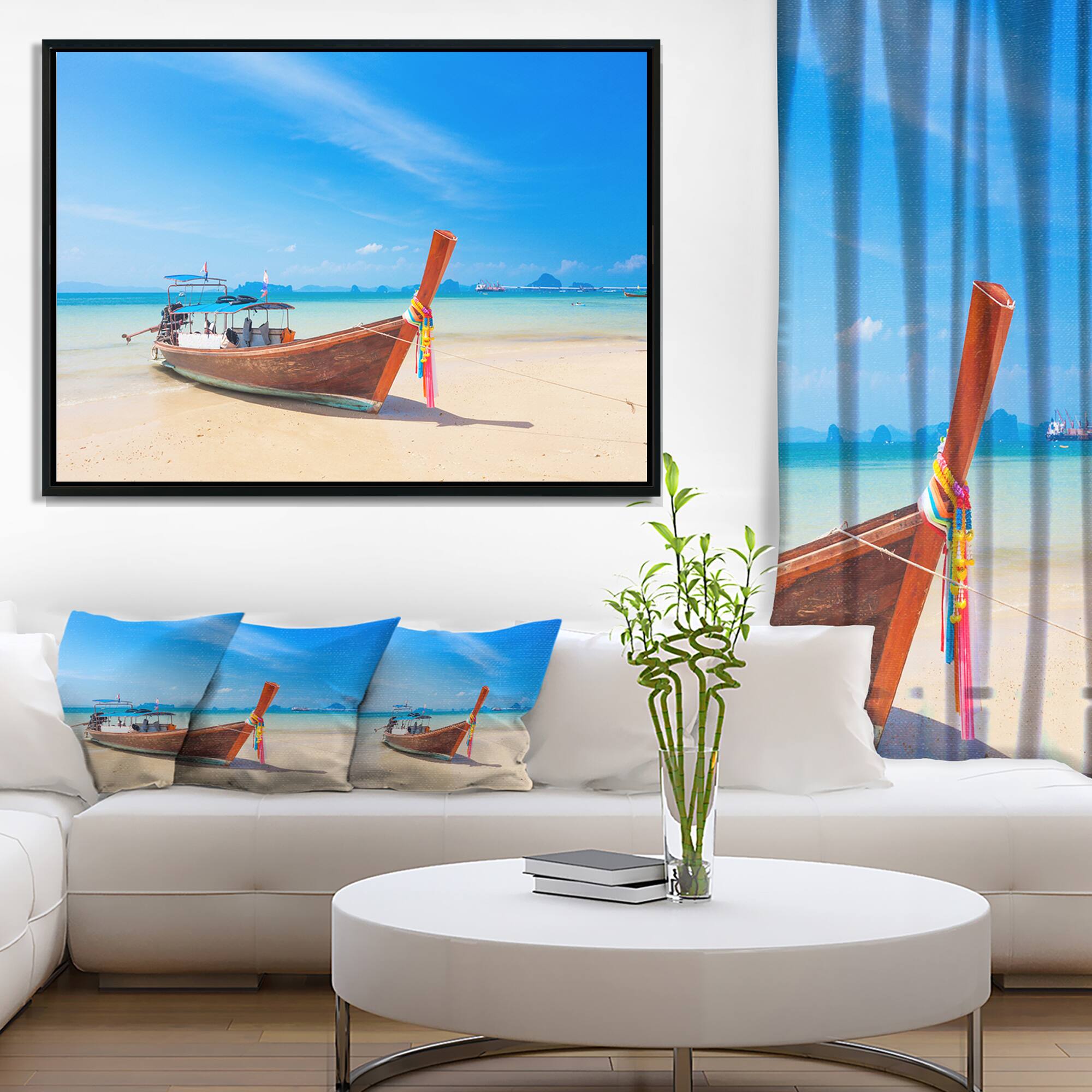 Designart - Tropical Beach with Boat