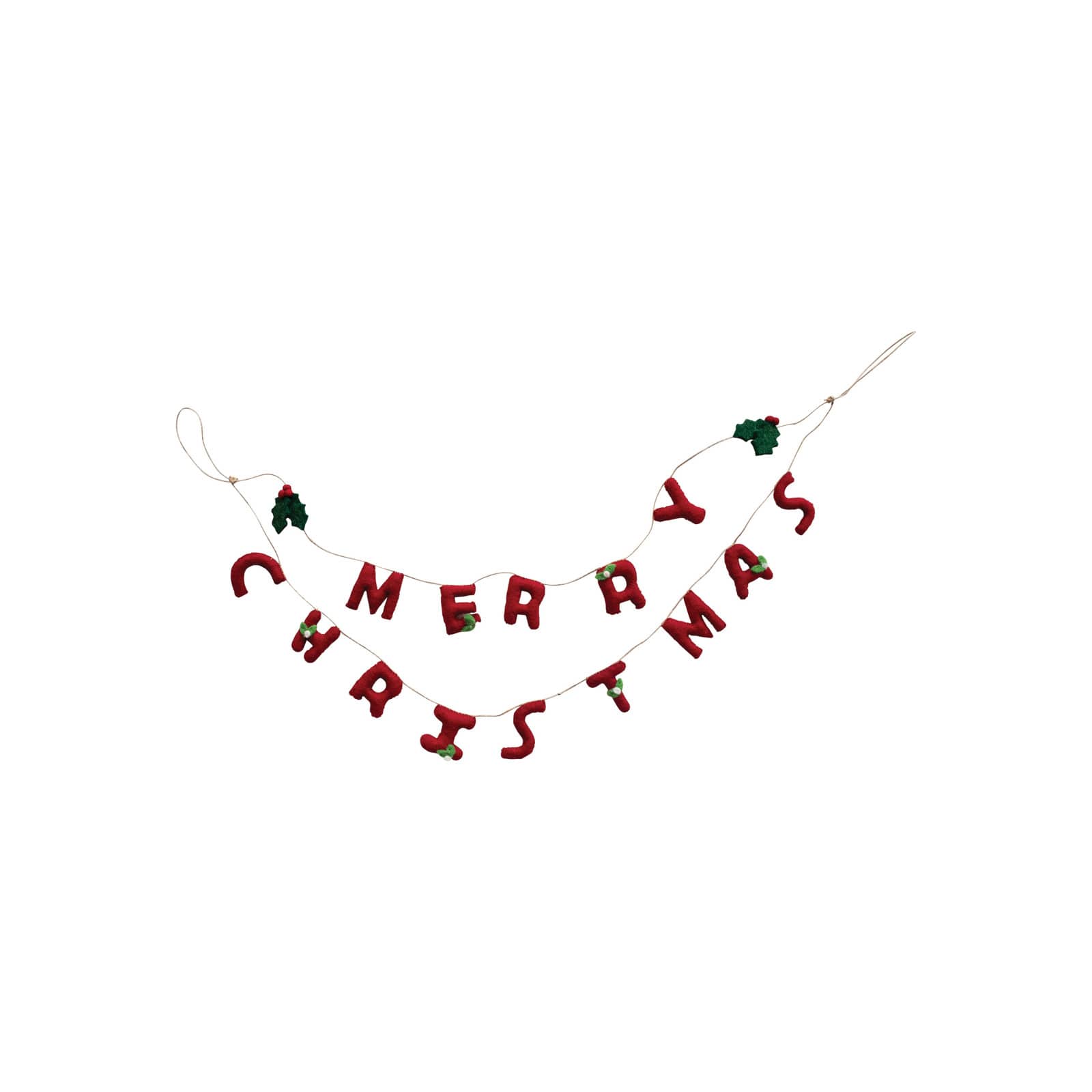 Hello Honey® 2.5ft. Red & Green Merry Christmas Wool Felt Garland
