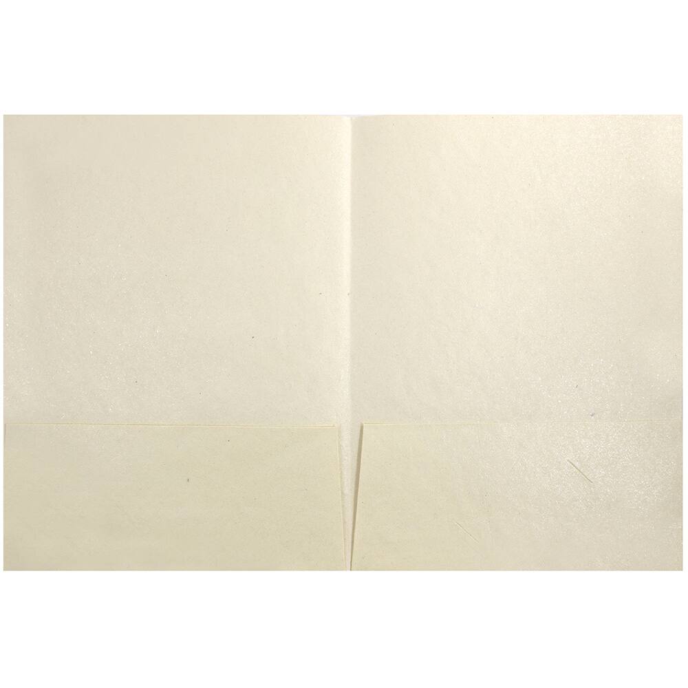 JAM Paper Ivory Metallic Handmade Folders, 100ct.
