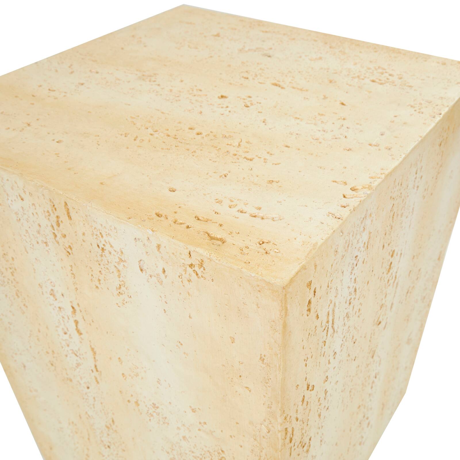18" Natural Textured Wood Grain Outdoor Accent Table