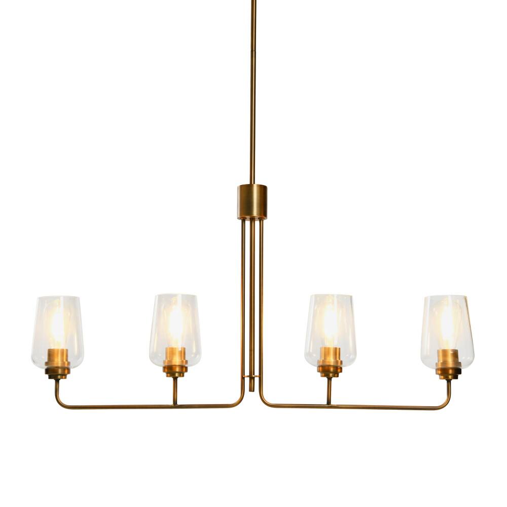 Hello Honey® Robert Stevenson Lighting Holden Metal & Glass 4-Light Linear Chandelier