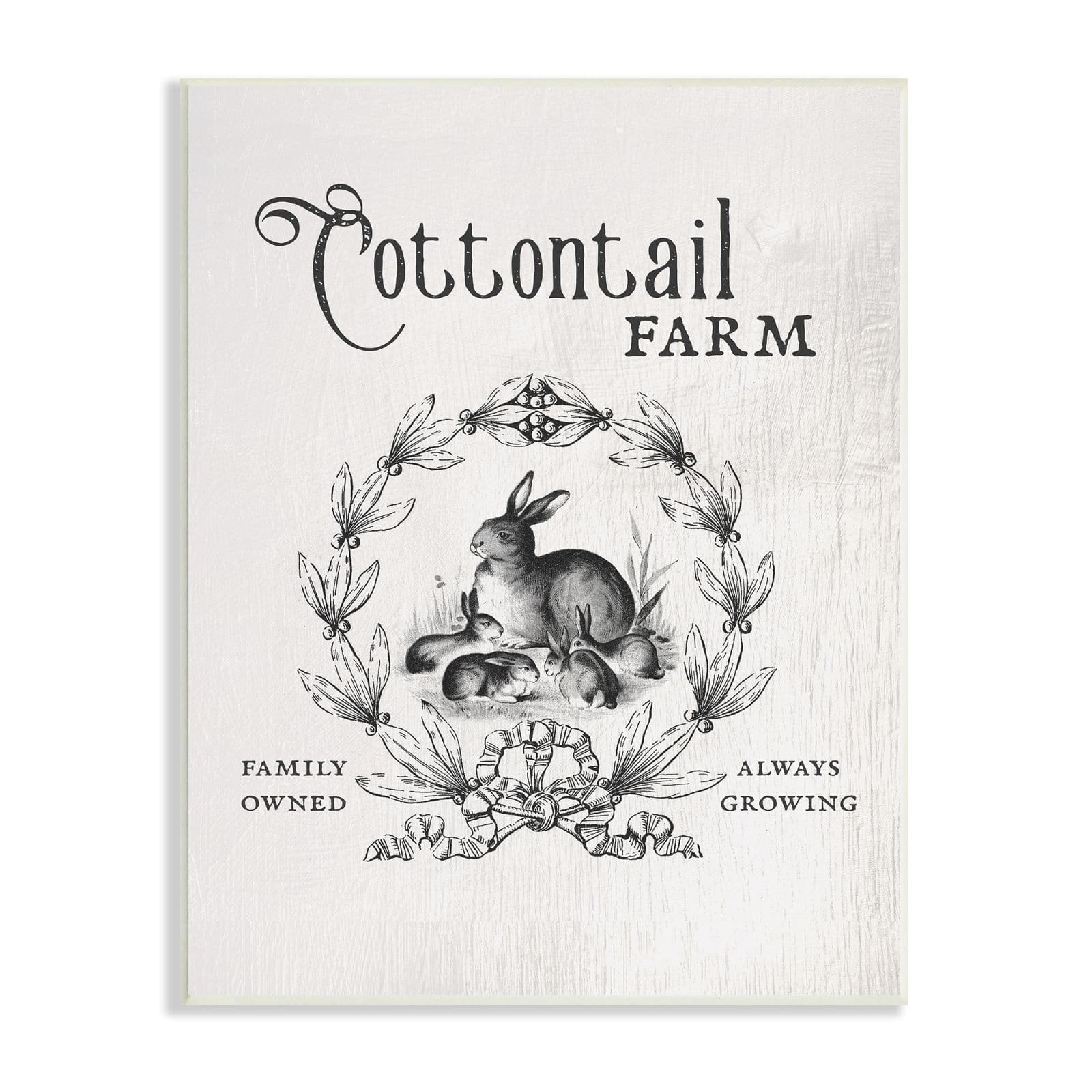 Stupell Industries Cottontail Farm Vintage Advertisement Rabbit Family Country Illustration Wall Plaque