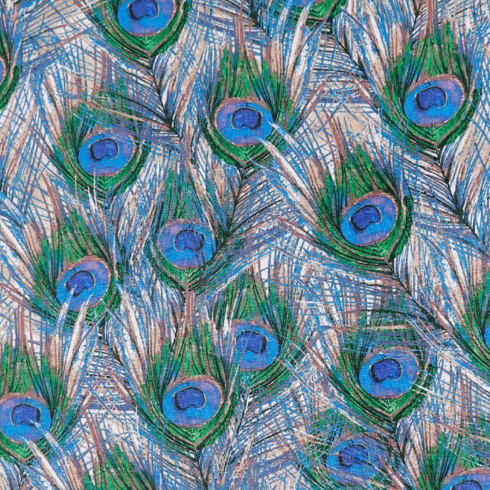 Peacock Feathers Craft Cotton Fabric
