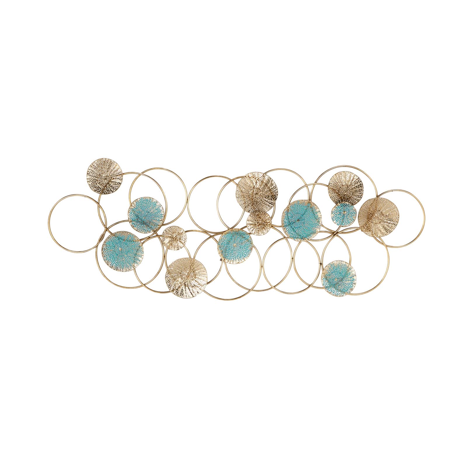 Rose Gold & Blue Contemporary Ornamental Metal Wall Décor