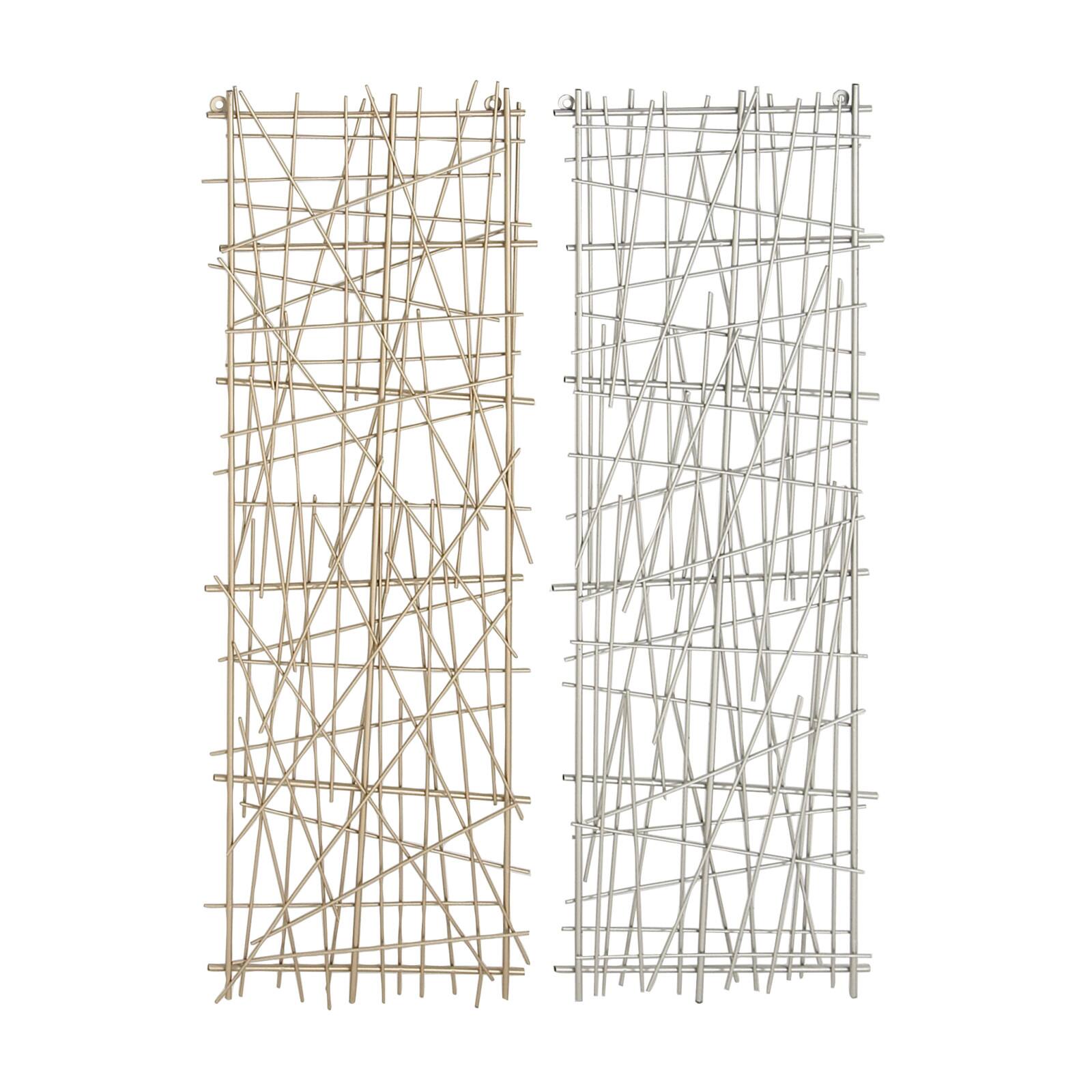 CosmoLiving by Cosmopolitan Gold & Silver Metal Modern Abstract Wall Decor Set