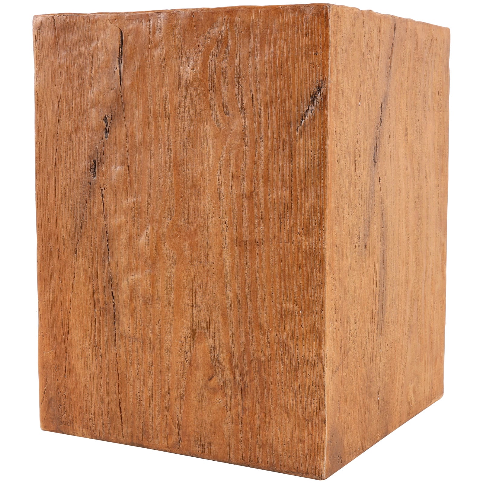 18" Natural Textured Wood Grain Outdoor Accent Table