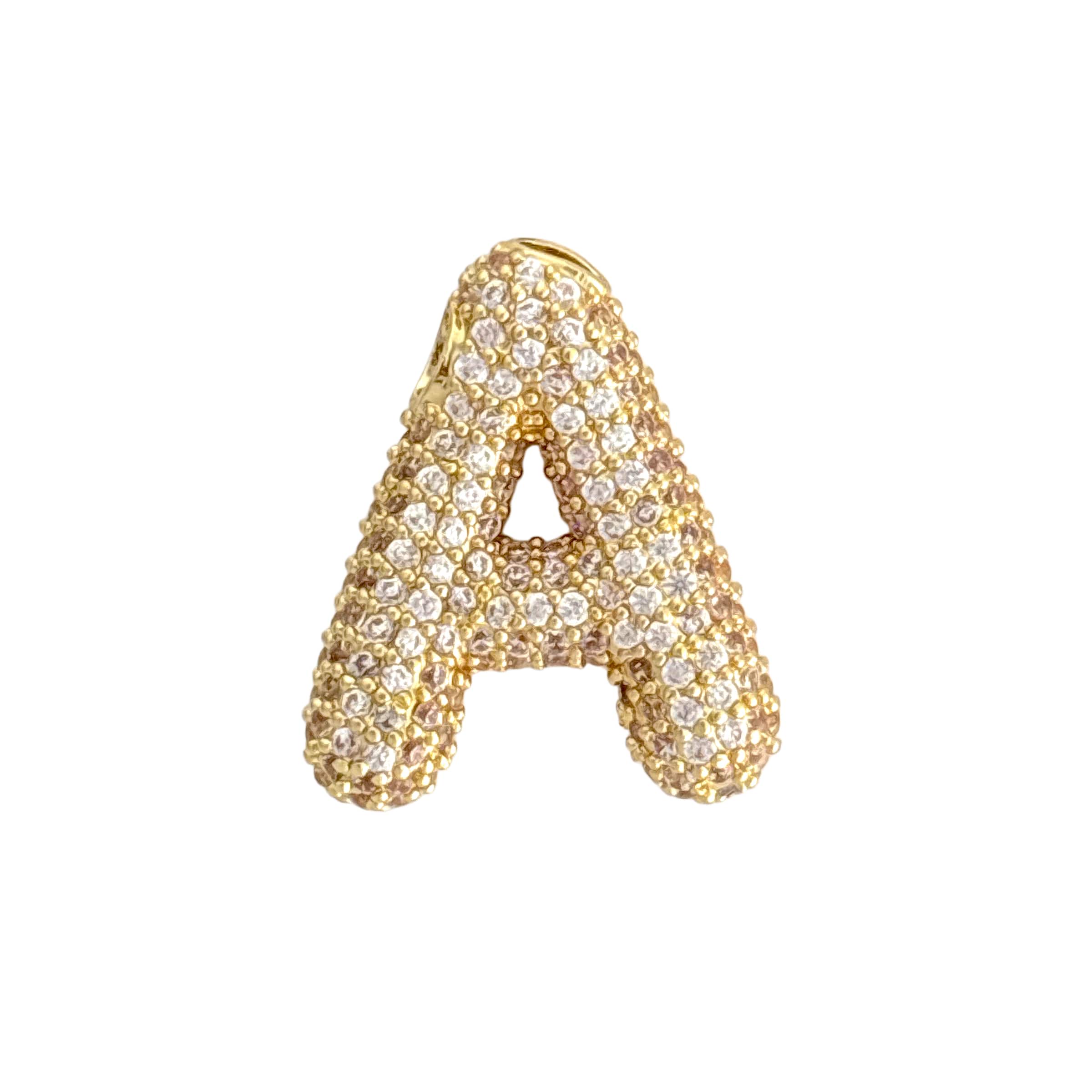 Charmed Bar Crystal-Studded Gold Letter Charm by Bead Landing