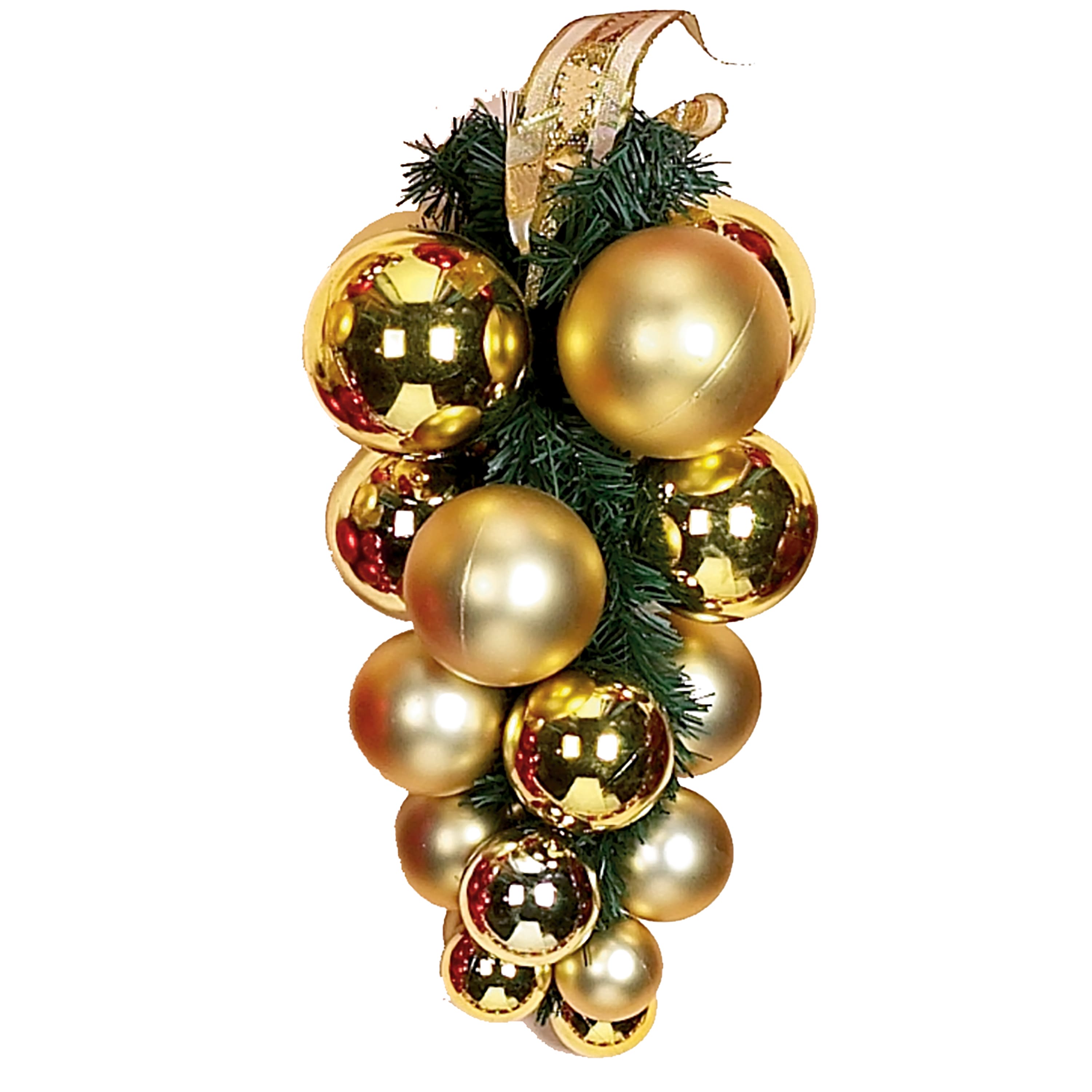 Gold Teardrop Shatterproof Plastic Ball Christmas Ornament