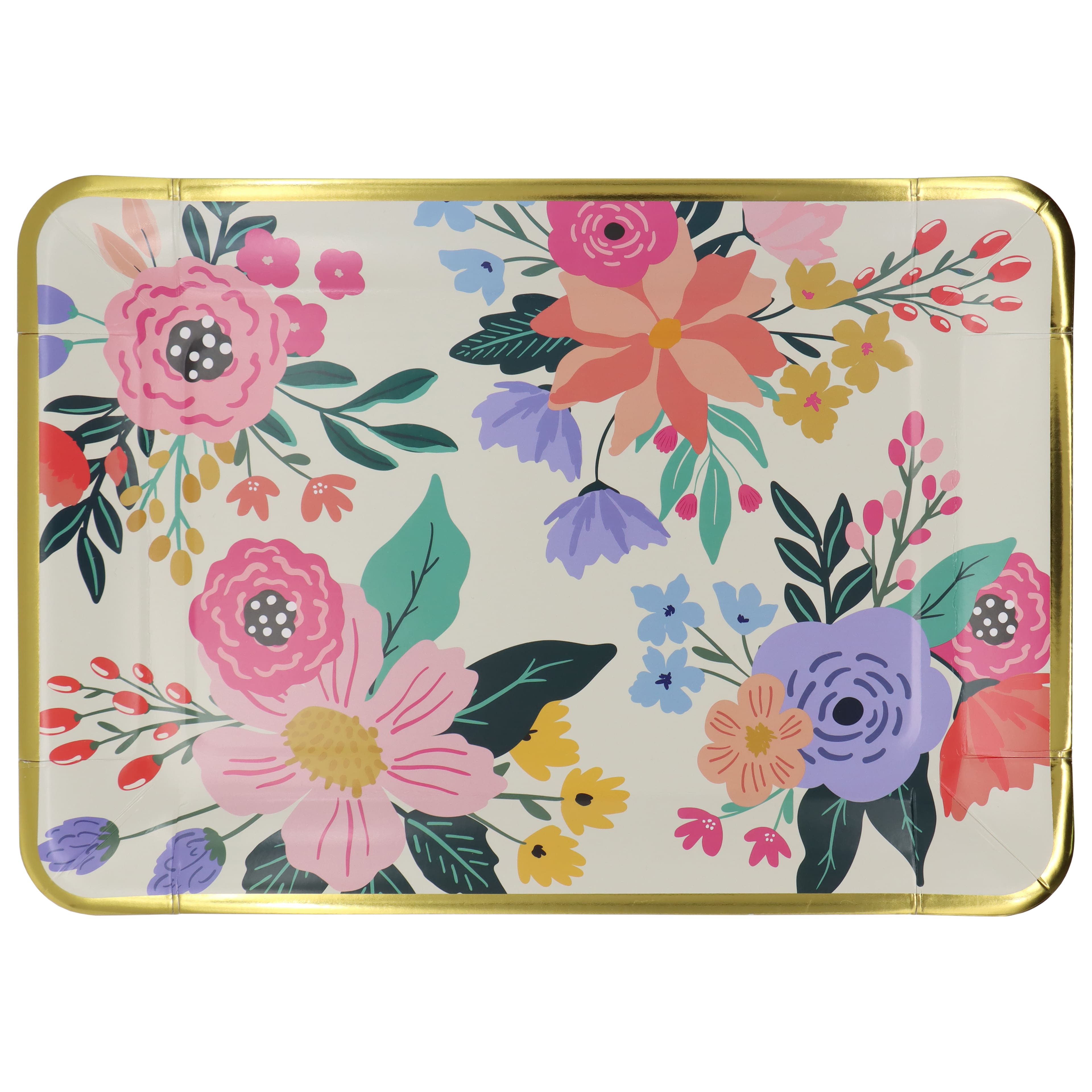 12 Packs: 2 ct. (24 total) 9" x 13" Flower Paper Serving Trays by Celebrate It™