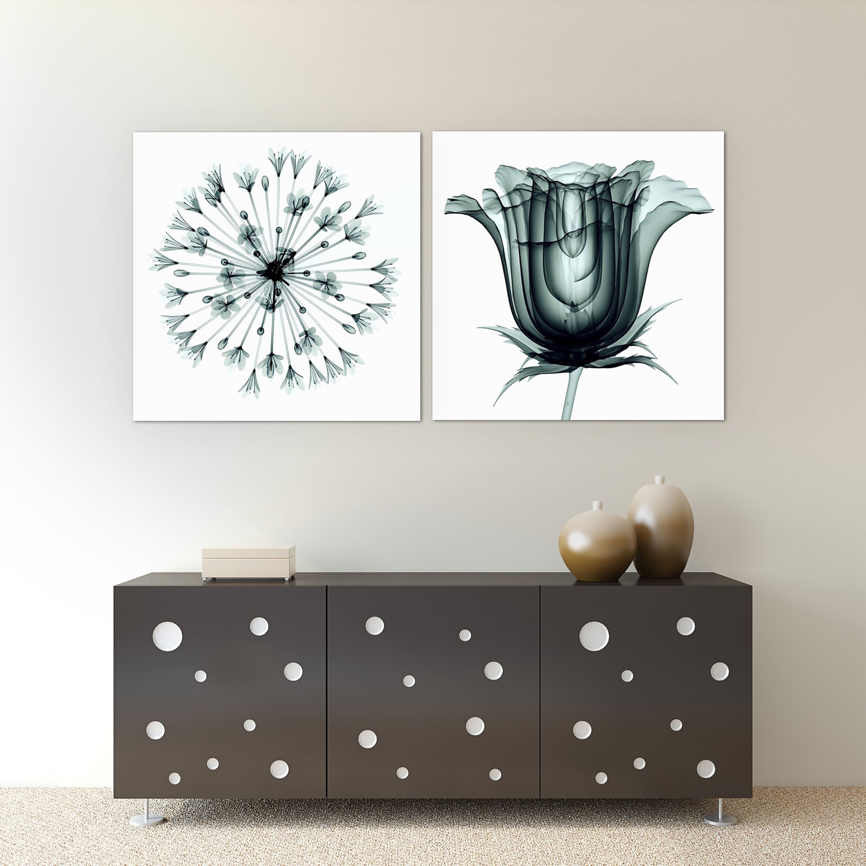 Empire Art Direct 24" x 24" African Bluebell Rose Veil Frameless Printed Tempered Glass Wall Art Set