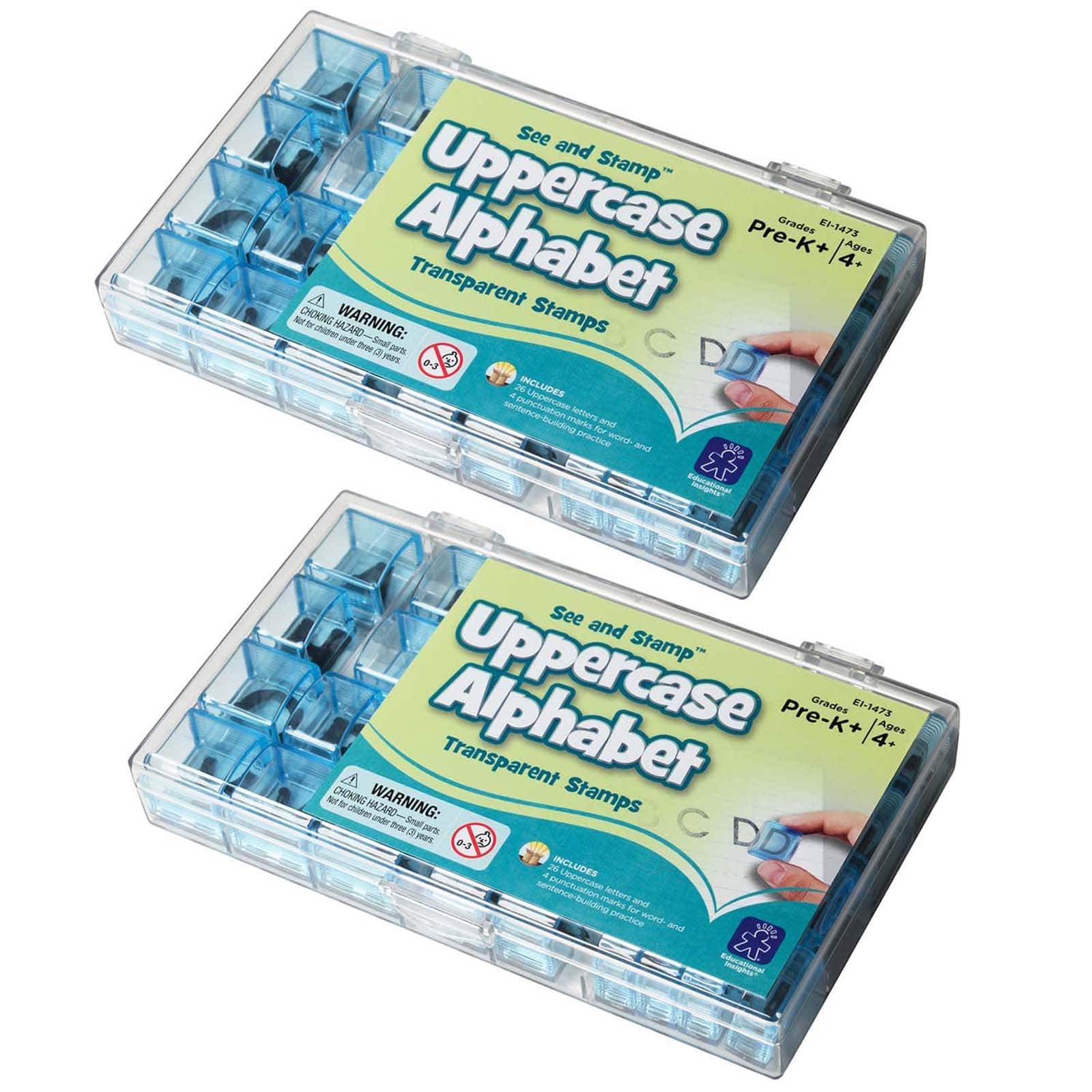 Educational Insights® See and Stamp™ Transparent Stamps , Uppercase Alphabet, 2 Sets of 52