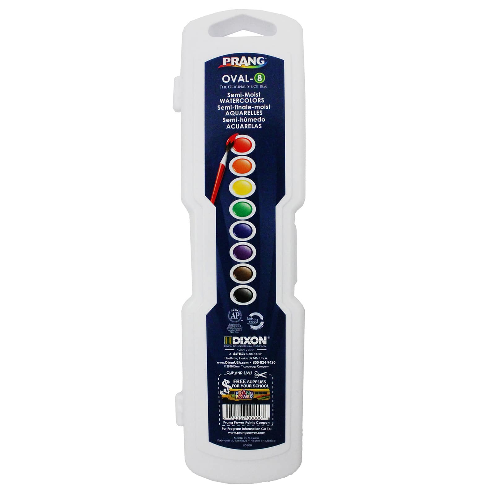 Prang® 8 Colors Watercolor Oval Pan Set with Brush, 3ct.
