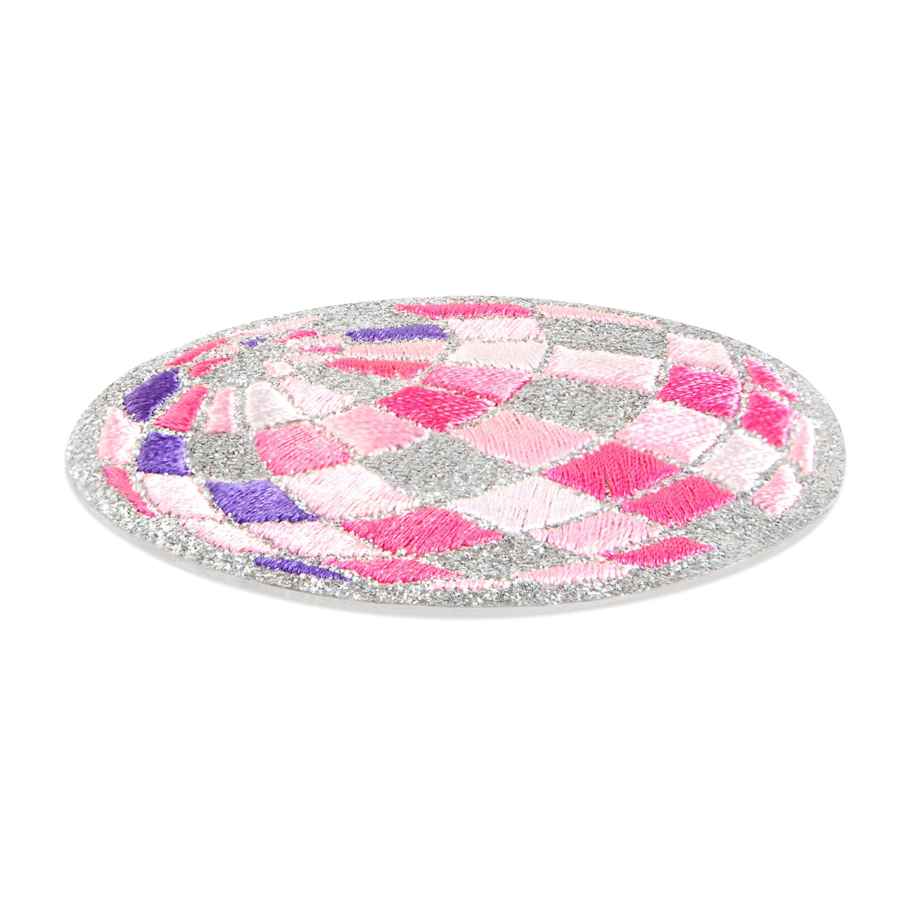 Pink Embroidered Disco Ball Iron-On & Adhesive Patch by Make Market®