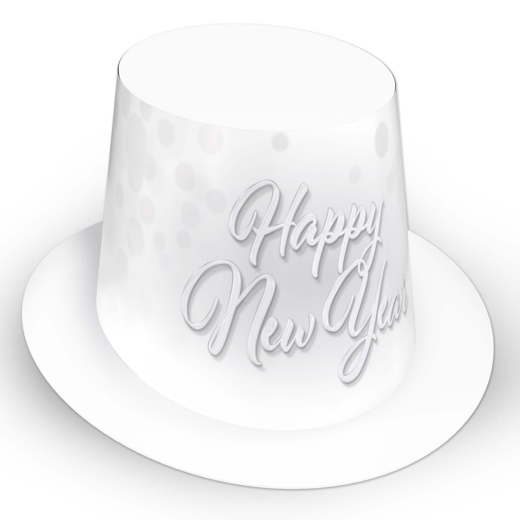 Beistle Adult Whiteout New Year Hi-Hats, 25ct.