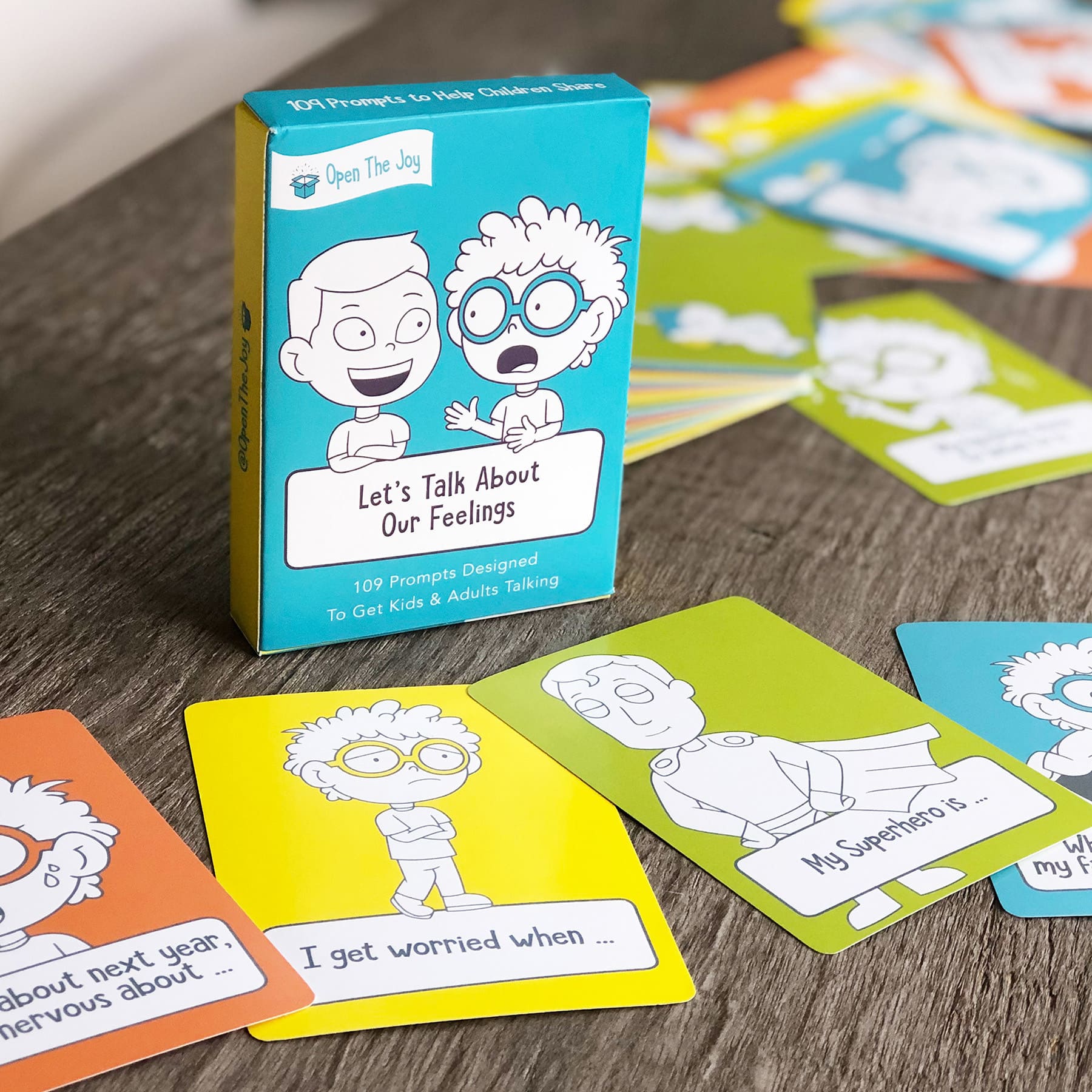 Open the Joy Let's Talk! Conversation Starters for Kids to Discuss Feelings, 2ct.