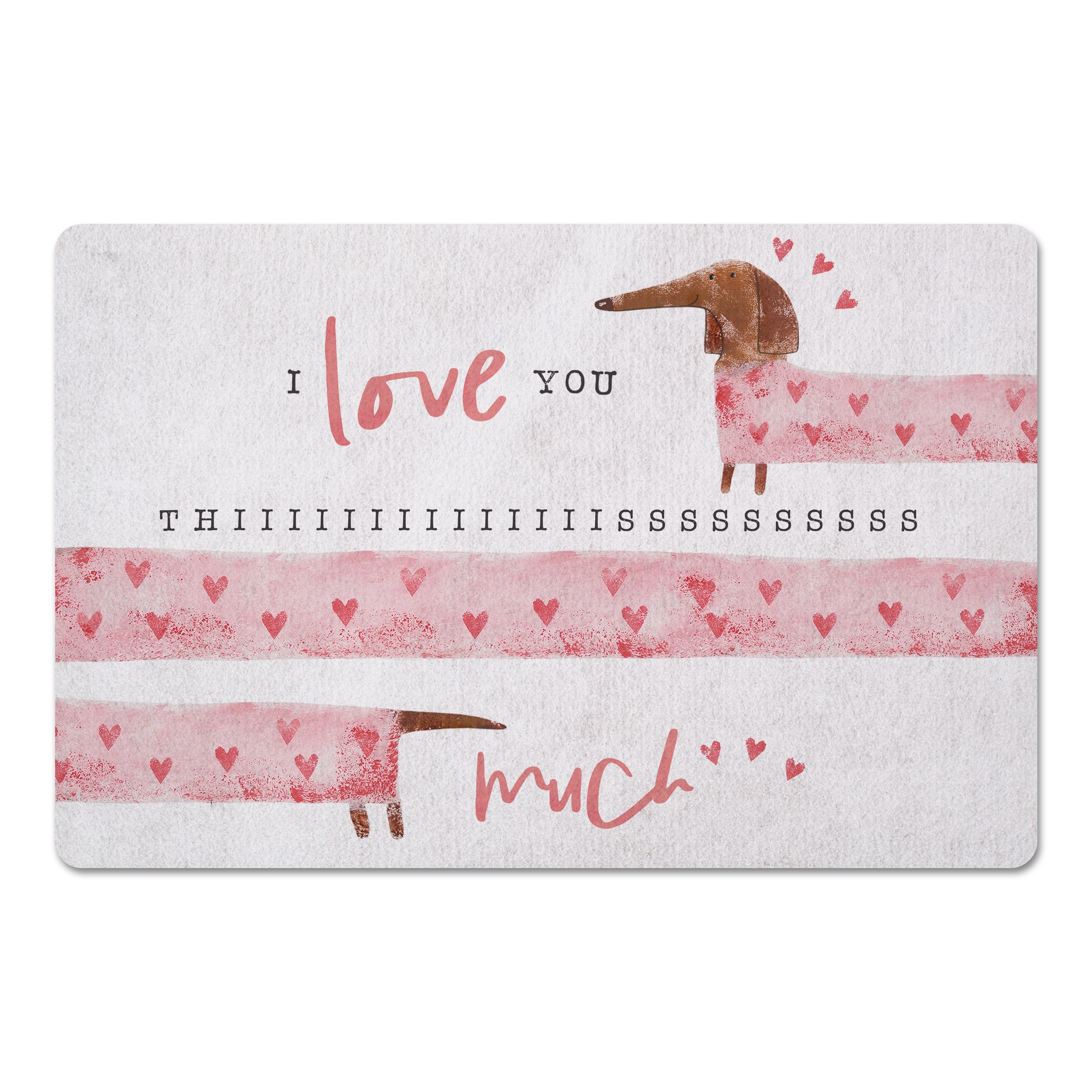 Love You This Much Dog Heart 27" x 18" Floor Mat