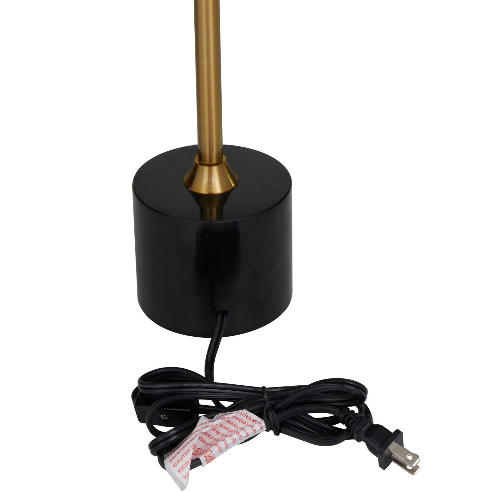 Black Metal Umbrella Style Desk Lamp with Marble Base 10" x 10" x 28"