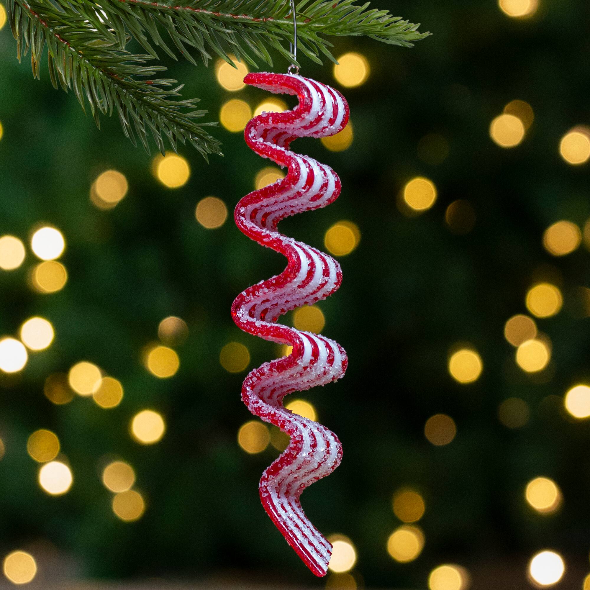 6ct. 6" Red & White Ribbon Candy Christmas Ornaments